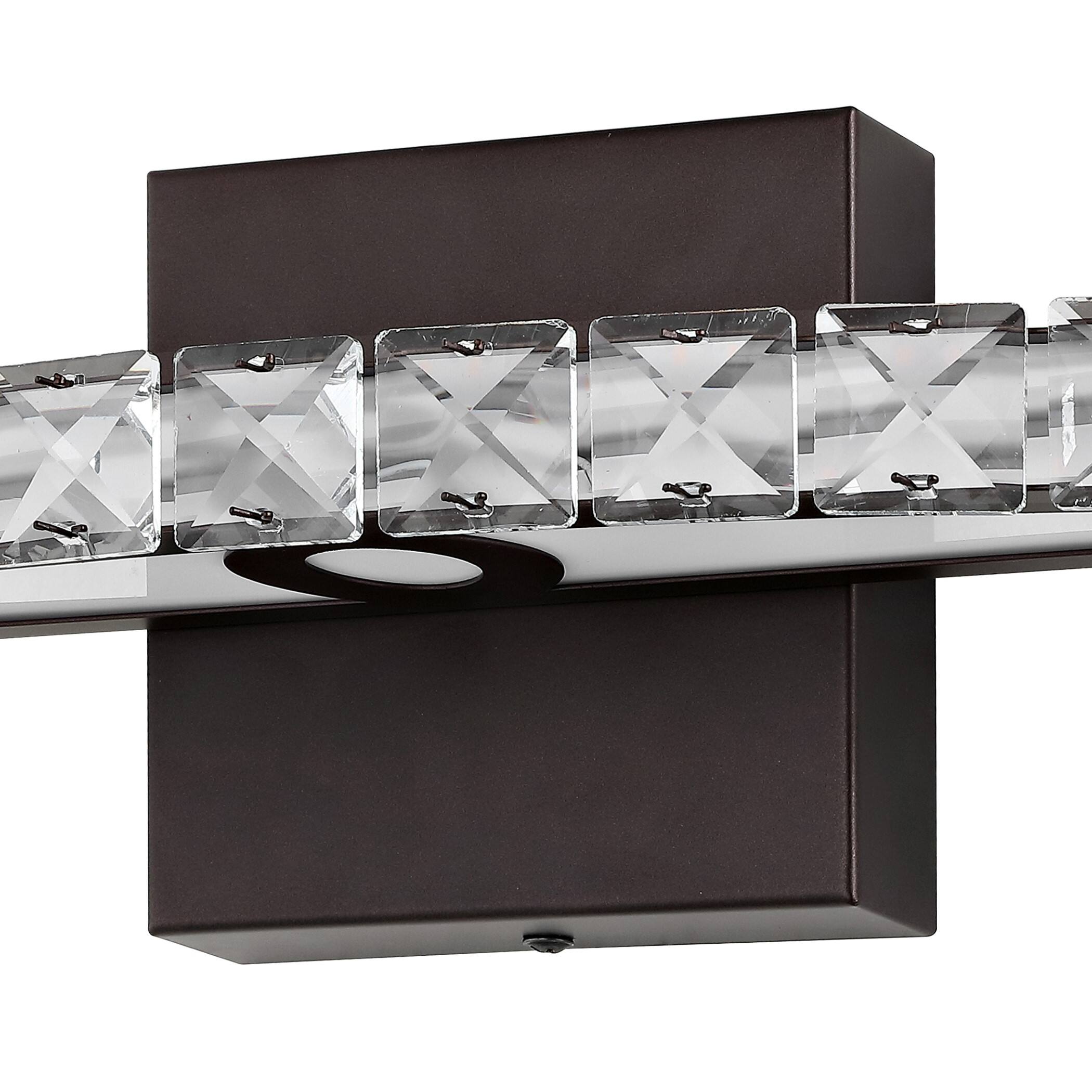 Alt View 5. Jonathan Y - Alyson 18" 1-Light Bohemian Industrial Iron/Acrylic Integrated LED Vanity Light, Oil Rubbed Bronze/Clear - Oil Rubbed Bronze/Clear.