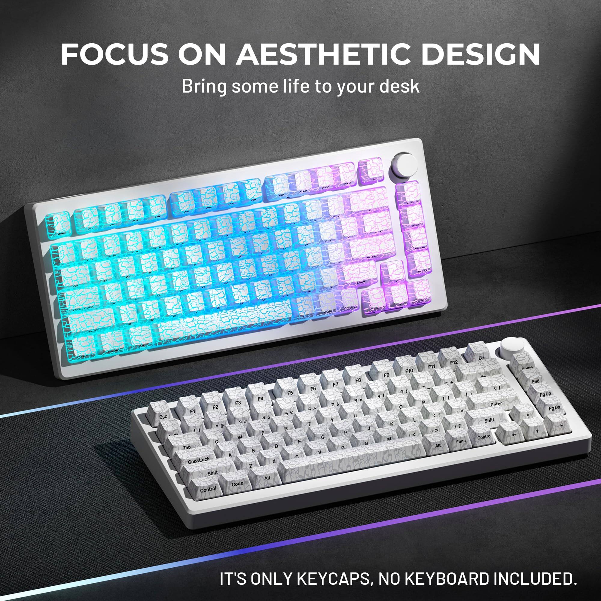 FOCUS ON AESTHETIC DESIGN  
Bring some life to your desk  

IT'S ONLY KEYCAPS, NO KEYBOARD INCLUDED.