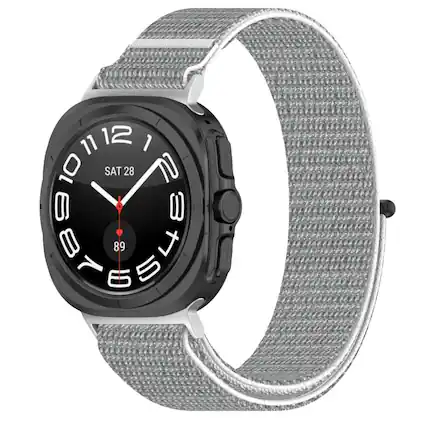 Front. StrapsCo - Nylon Comfort Watch Band Strap For Samsung Galaxy Watch Ultra - Seashell.