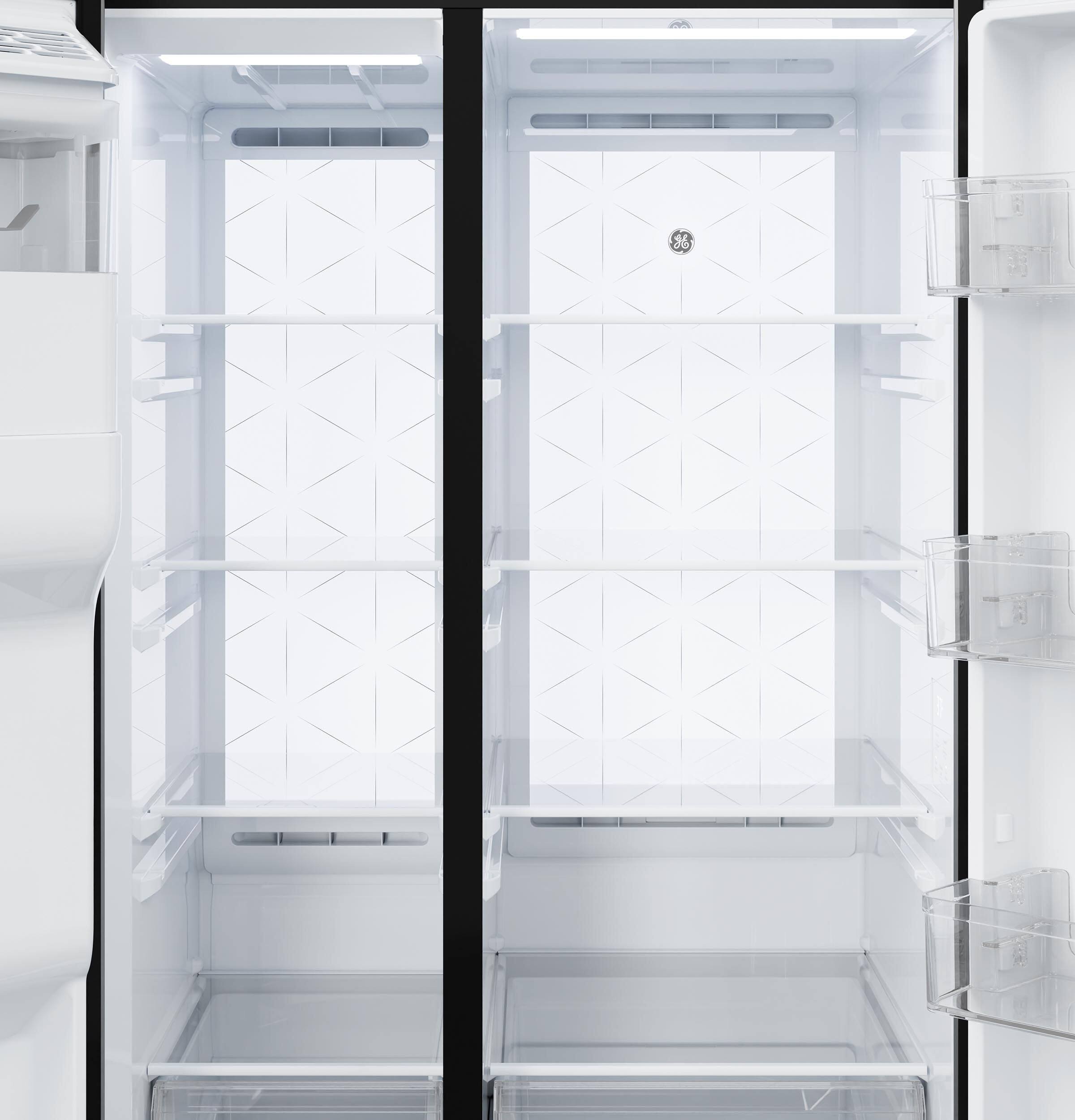 Alt View 23. GE - 27.7 Cu. Ft. Smart Side-By-Side Refrigerator with LED Light Walls and Extra Tall Dispenser - Stainless Steel.
