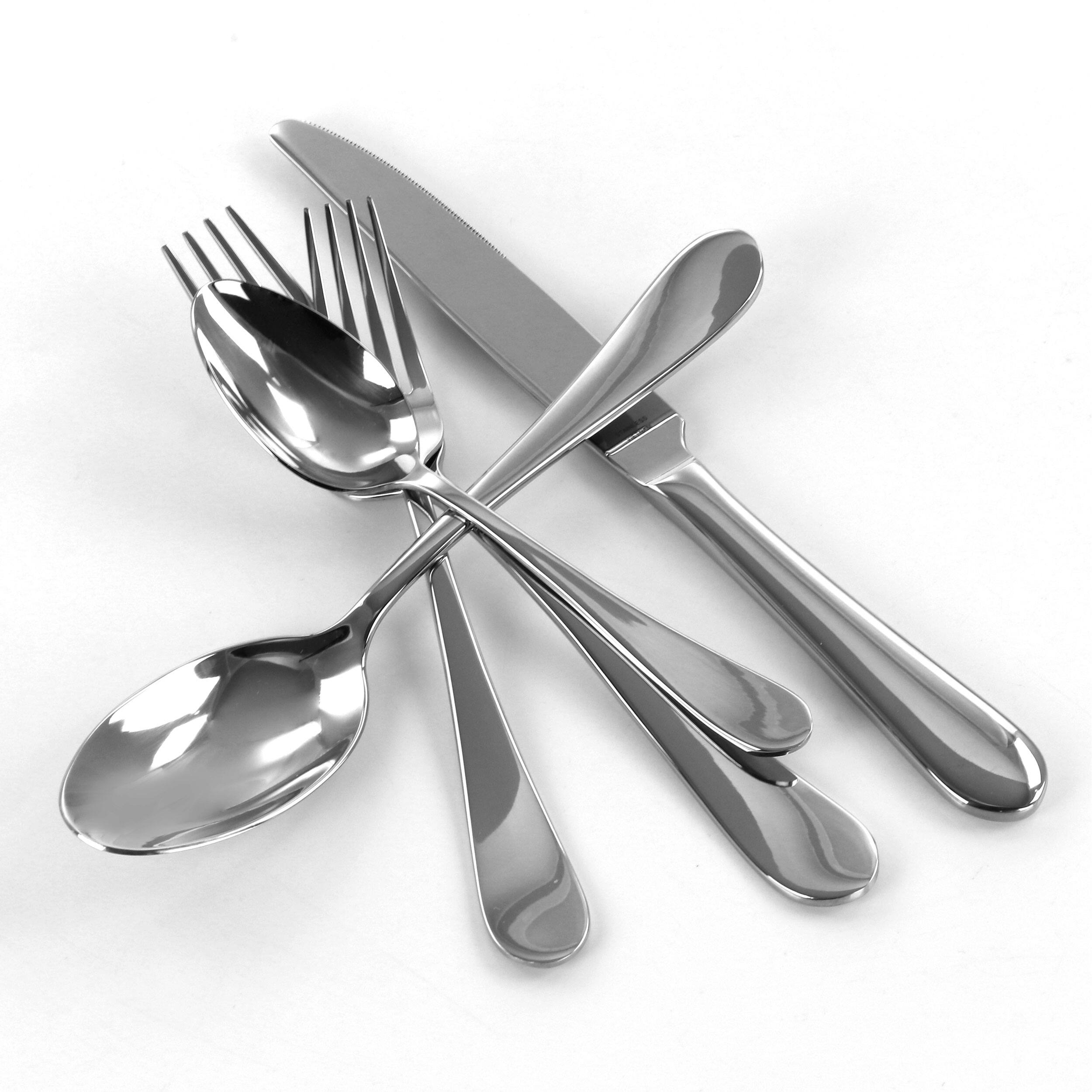 Alt View 2. Martha Stewart - Martha Stewart Sutton 20 Piece Stainless Steel Flatware Set - Silver.