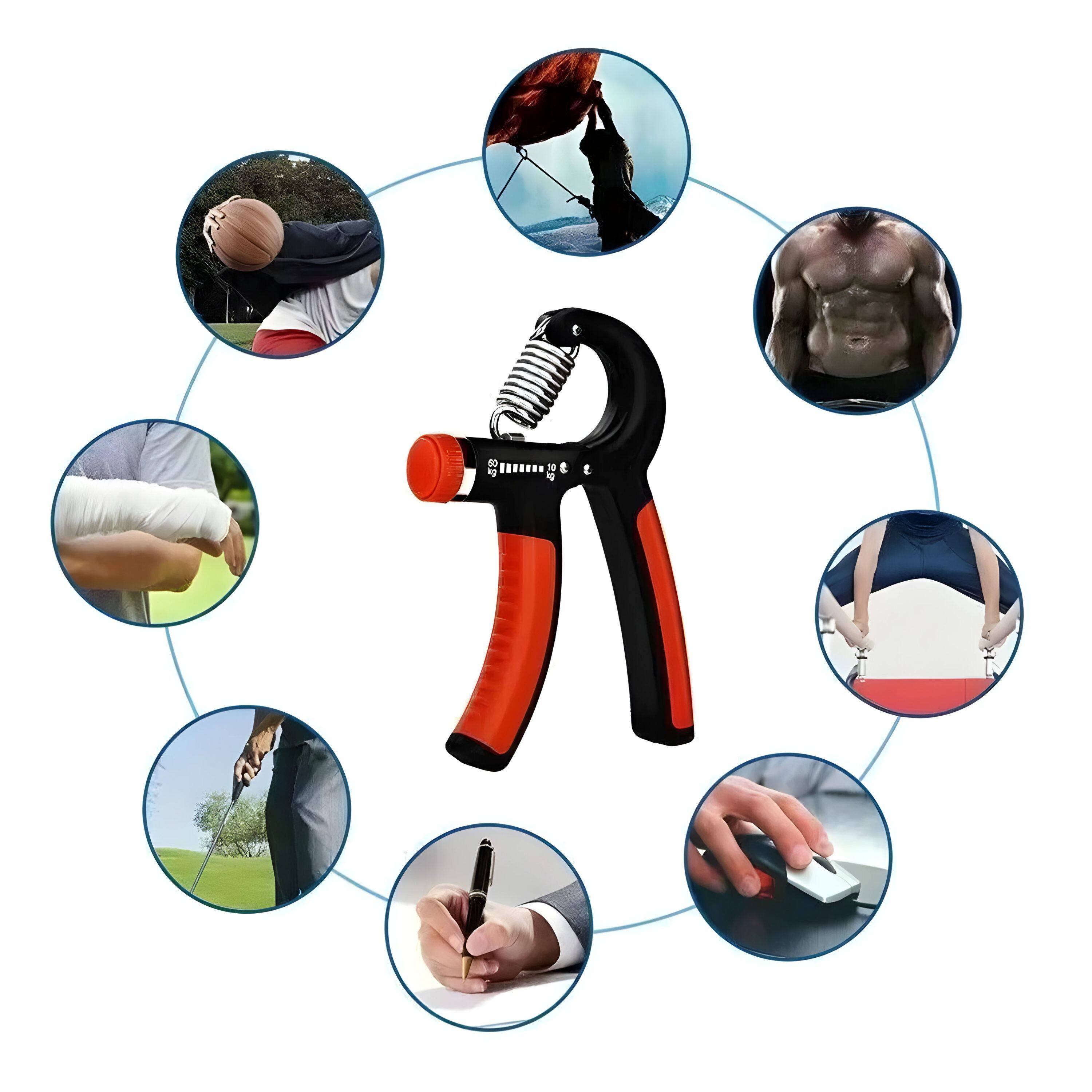 Angle. Kitcheniva - Hand Grip Strength Power Trainer Adjustable Gym Exerciser - Black/Red.