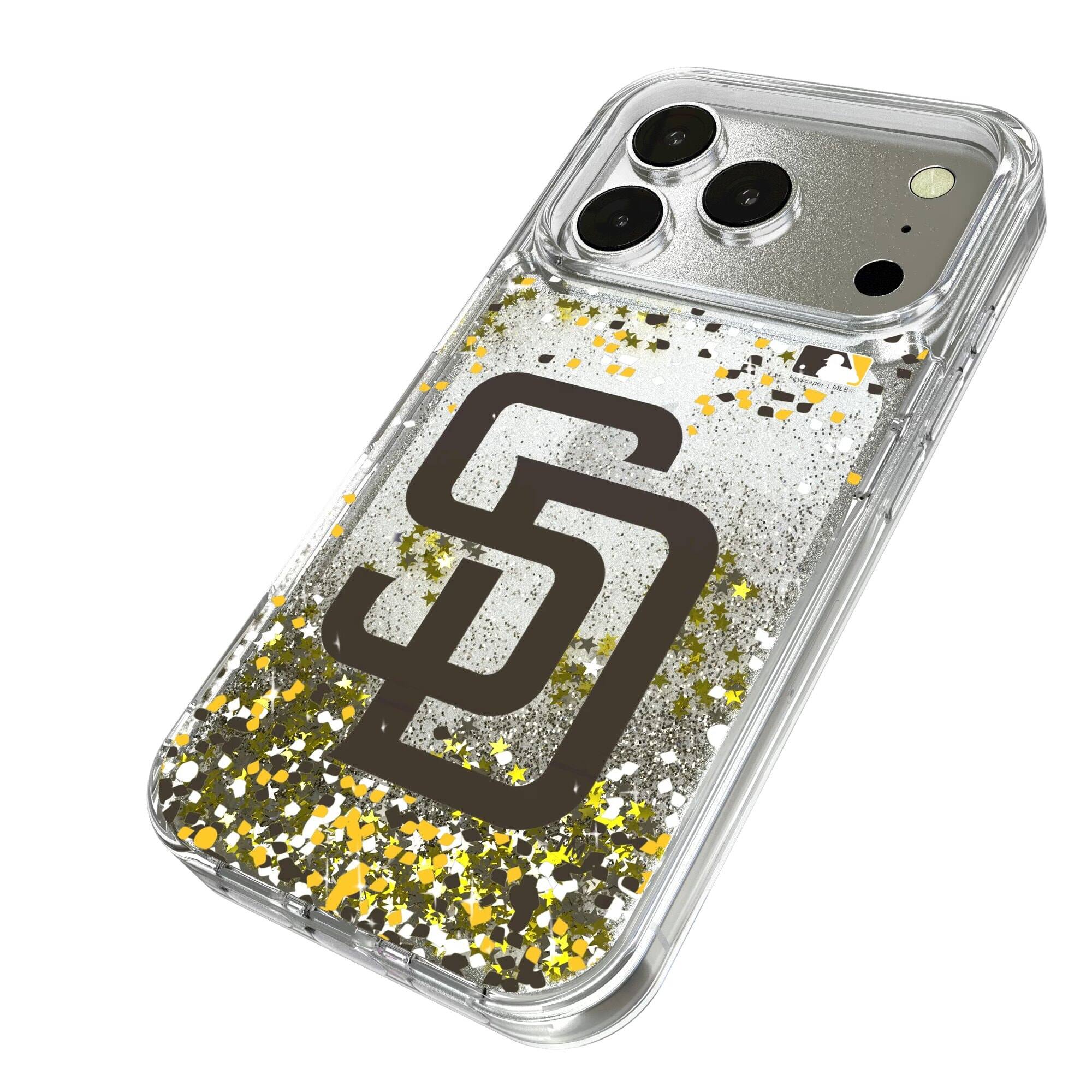 Alt View 1. Keyscaper - San Diego Padres Glitter Confetti iPhone Case - 13 Pro Max - Multicolor.