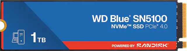 1 TB
WD Blue SN5100
NVMe™ SSD PCIe® 4.0
POWERED BY SANDISK