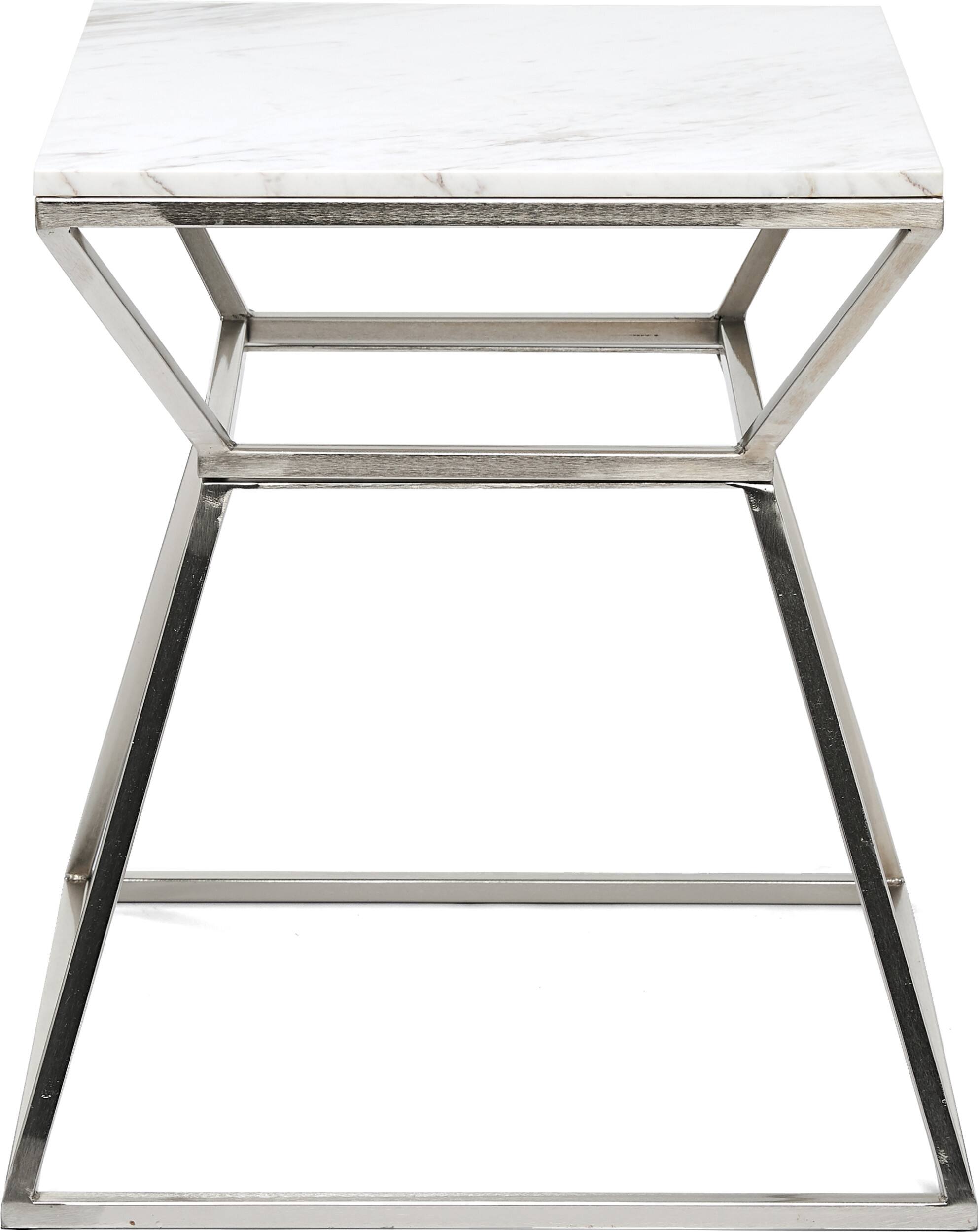 Alt View 12. Adore Decor - Audrey Tall Marble Side Table - Silver.