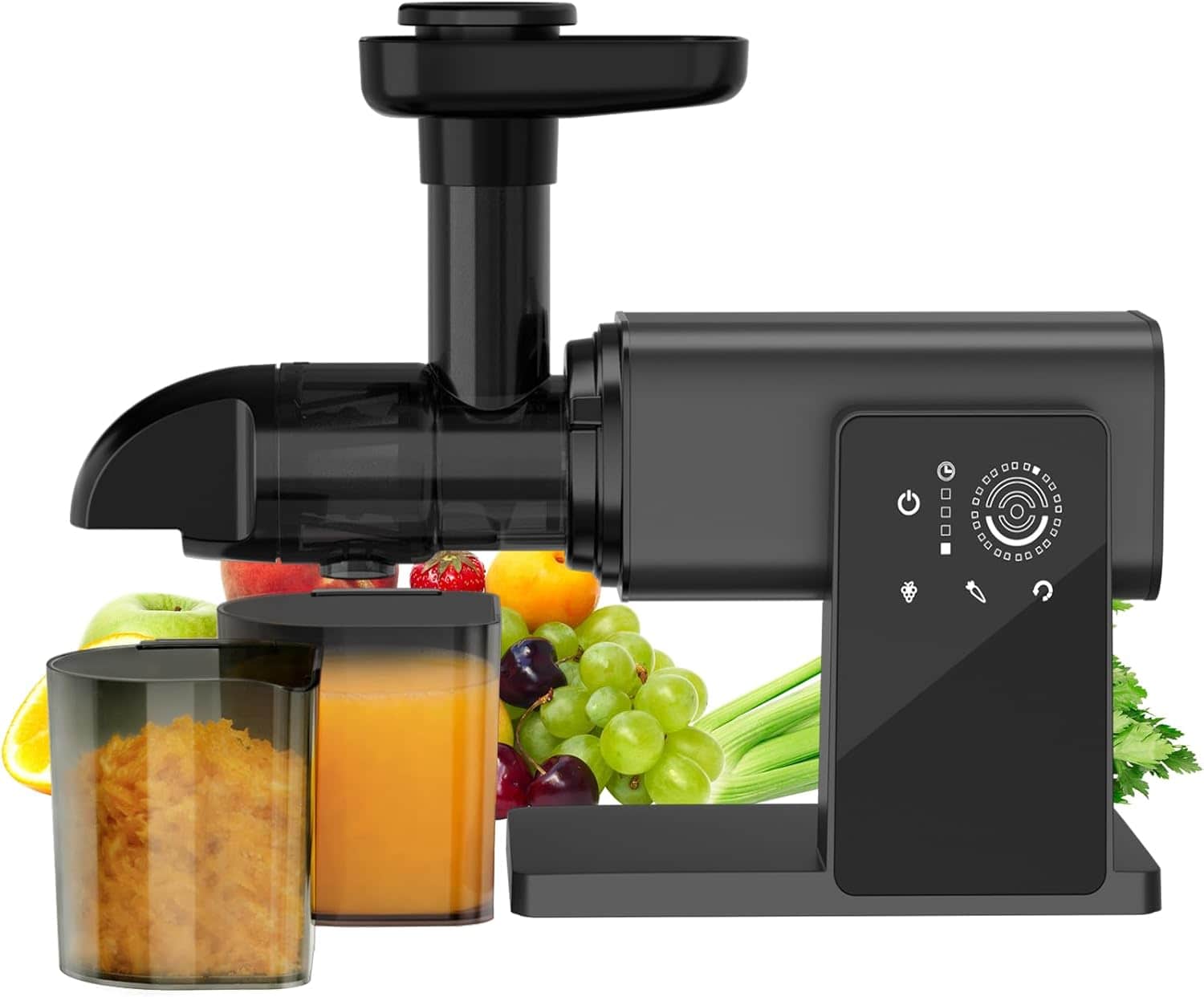 Teendow - Slow Masticating Juicer, 200W Cold Press Juicer with Dual Speed Control, Quiet Operation, Touch Panel for Fruits & Vege - Black