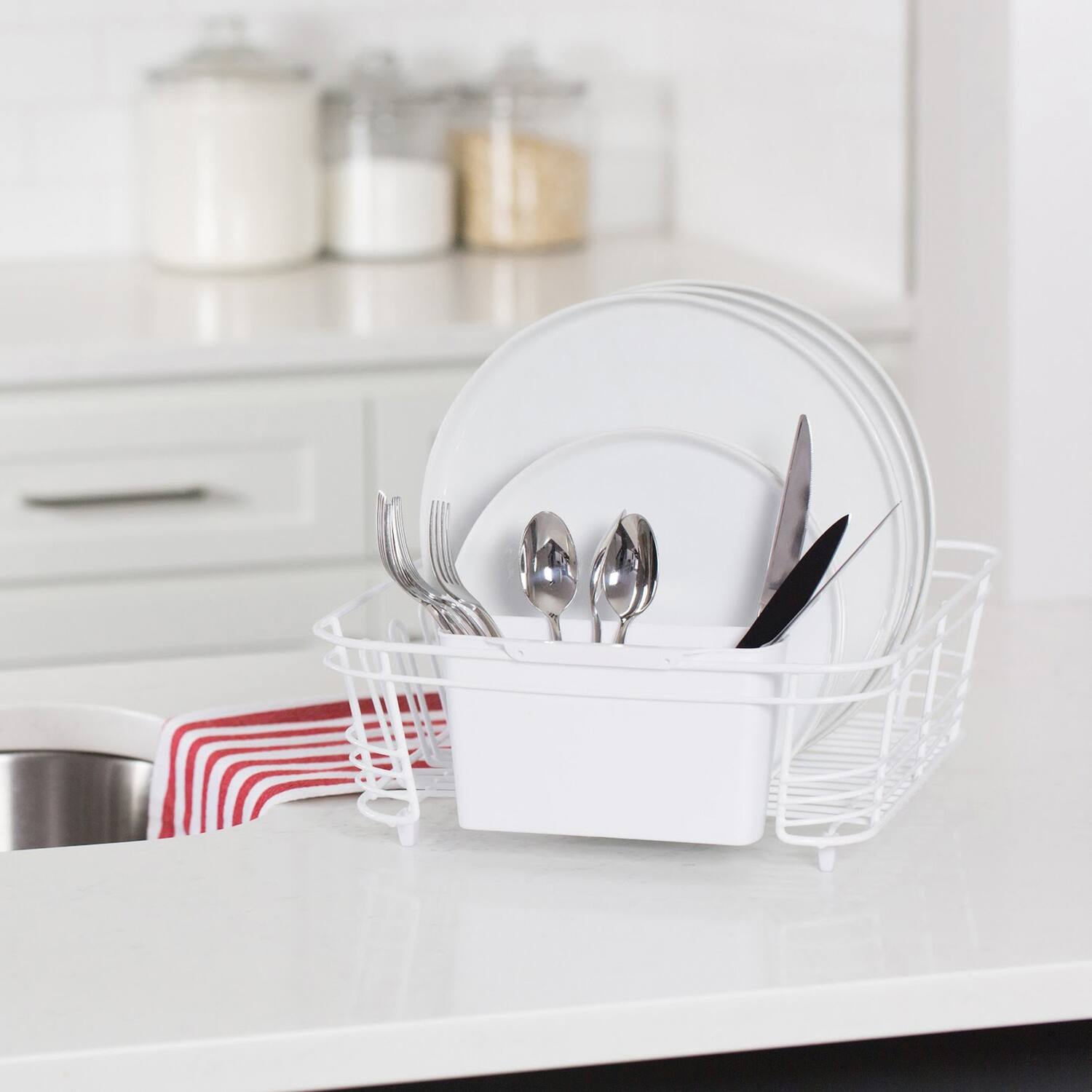 Back. Better Houseware - Better Houseware 1420/w 2-piece Dish Drainer (white) - white.