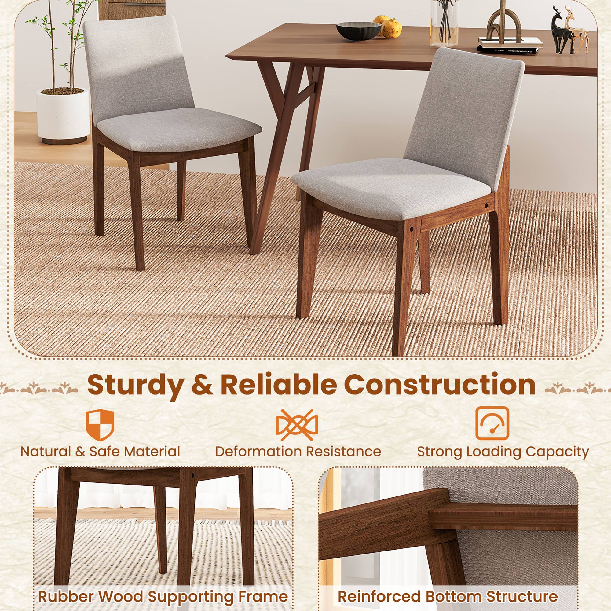 Sturdy & Reliable Construction

- Natural & Safe Material
- Deformation Resistance
- Strong Loading Capacity

Rubber Wood Supporting Frame

Reinforced Bottom Structure