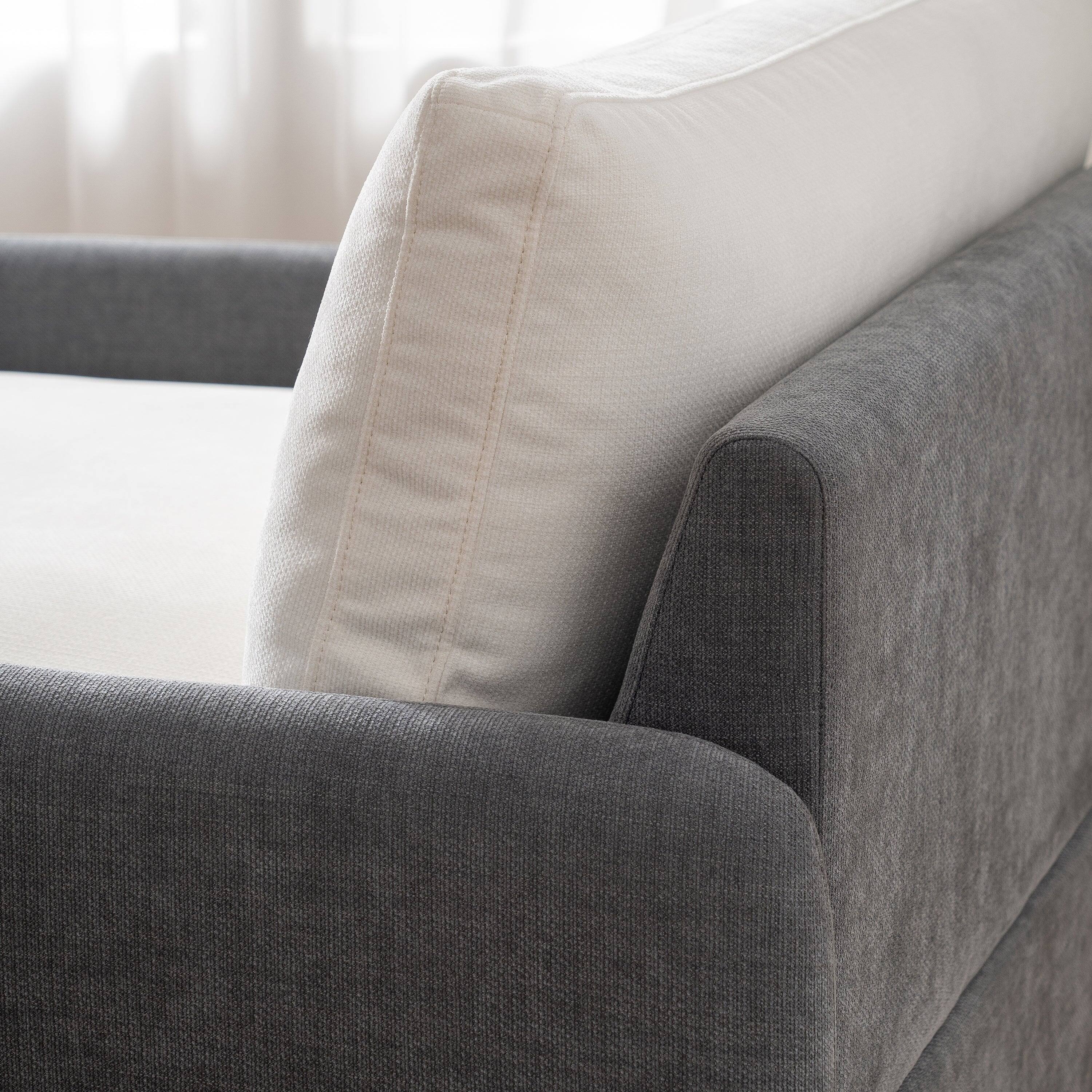 Alt View 9. Boyel Living - 50x43 Inch Oversized Chenille Single Sofa Chair Wide Deep Seat Color Blocking Armchair with Pillows Cream Gray - White.