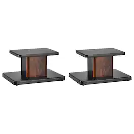 Unique Bargains - 2pcs Wood Speaker Stands with Hollow Bases, Provides Stable Tilted Support for Enhanced Bookshelf Speaker Sound - Black