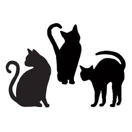 Funworld - Cat Silhouettes Halloween Yard Décor | 3-Pack - Black