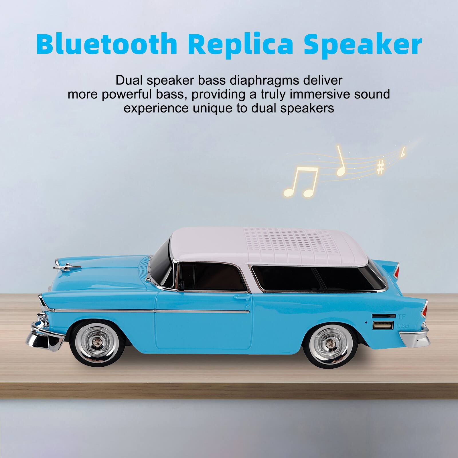 Bluetooth Replica Speaker

Dual speaker bass diaphragms deliver more powerful bass, providing a truly immersive sound experience unique to dual speakers