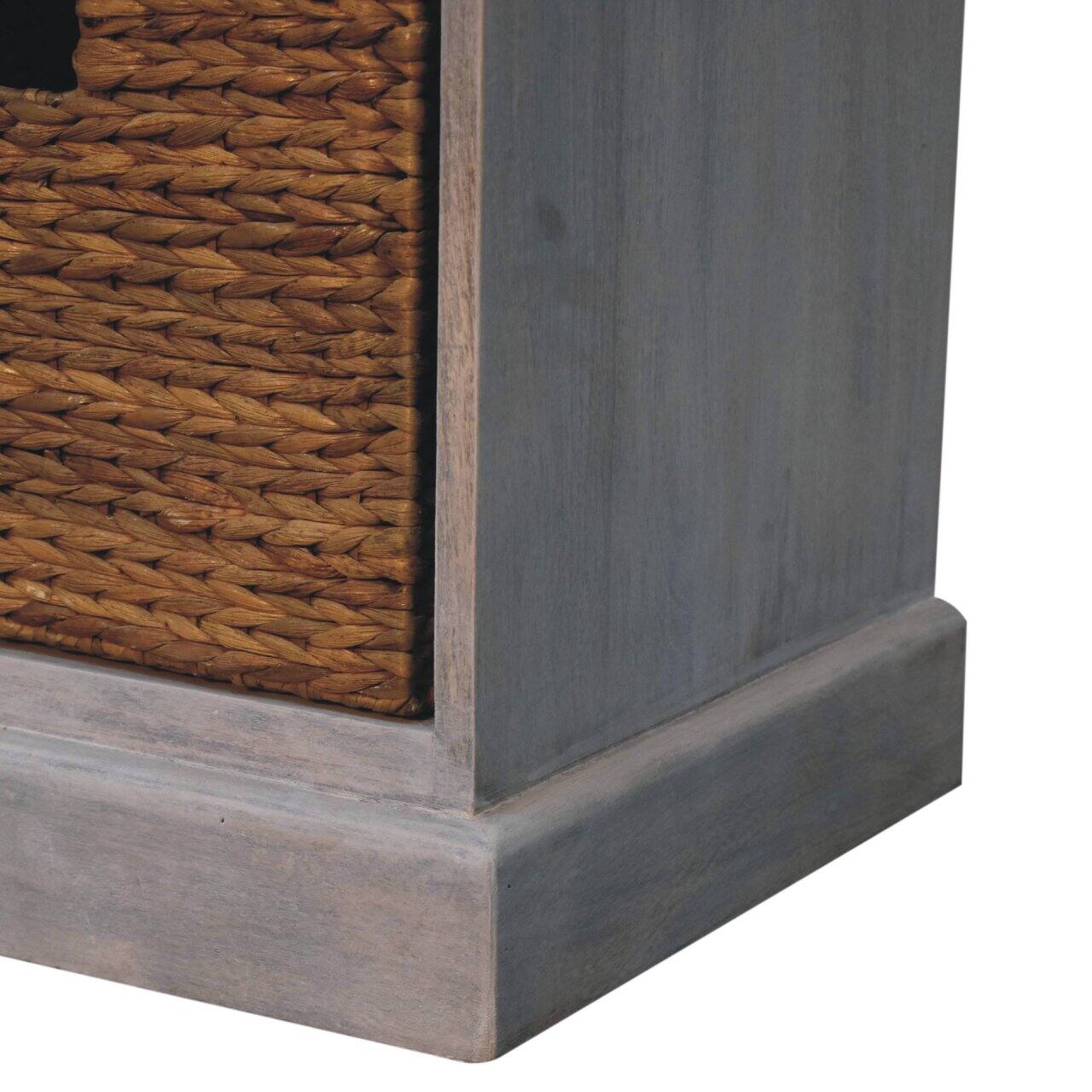 Alt View 3. Artisan Furniture - Artisan Furniture Solid Wood Acid Wash Basket Storage Cabinet, 3 Drawers - Brown and Grey.