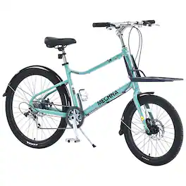 Chery Life - 26 in. Aluminium Alloy 7 Speed Cargo Bike for Women and Men - Green