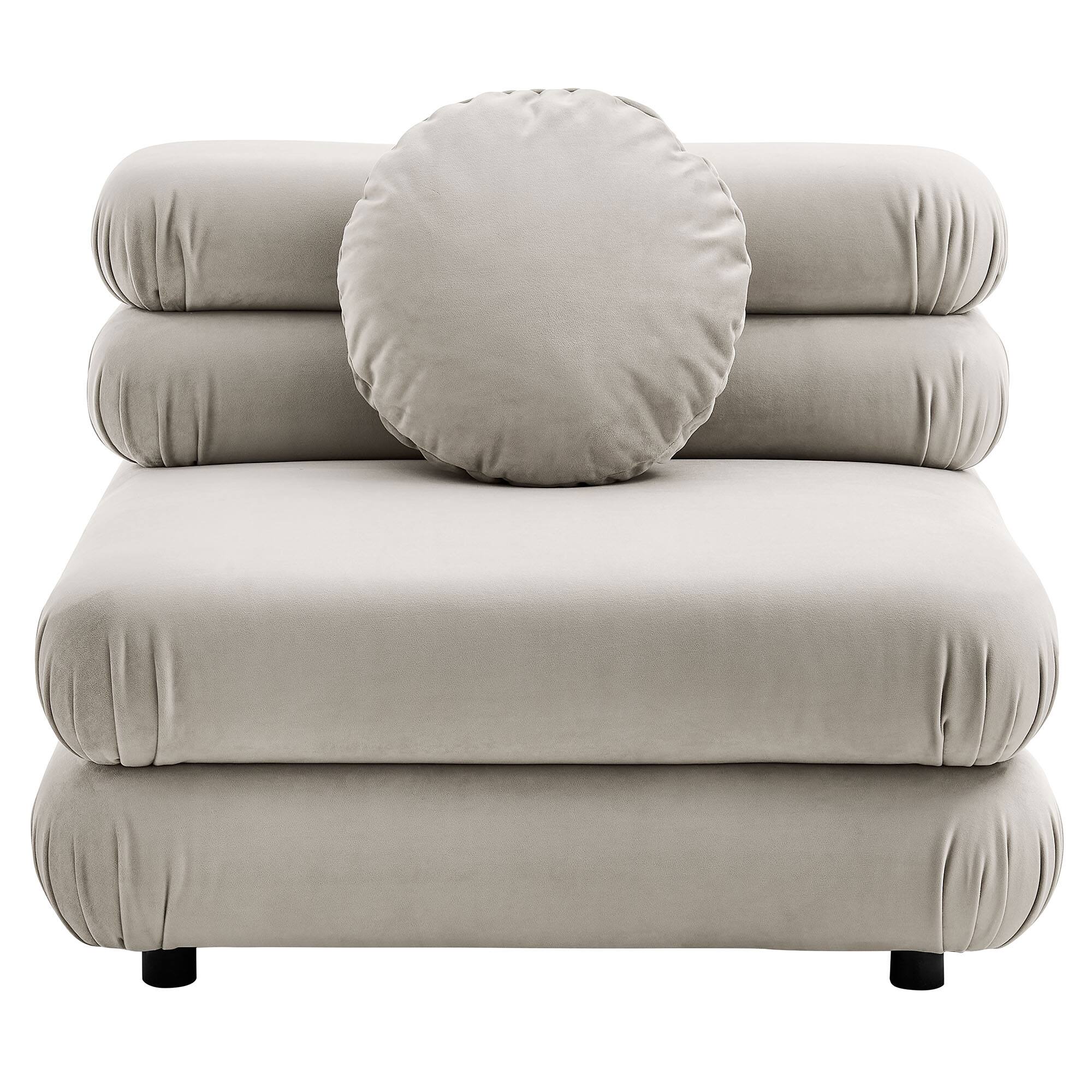 Alt View 2. Modway - Jubilee Modular Performance Velvet Armless Chair by Modway - Almond.