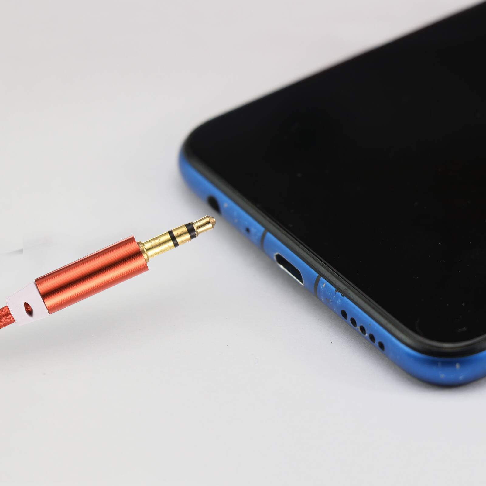 Alt View 5. Unique Bargains - AUX Cable, 3.5mm Nylon Braided Male to Male Audio Cord, for Headphone Speaker Car Stereo Computer - Black.