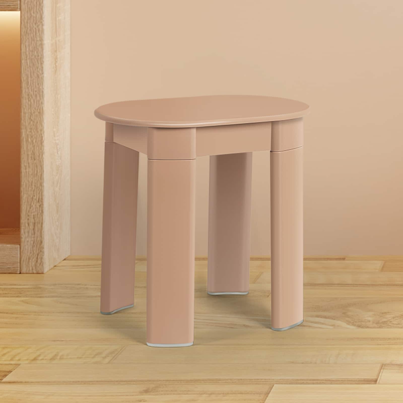 Oumilen - Minimalist Stackable Stool - Multifunctional Accent Table for Home and Office - Pink