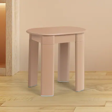 Front. Oumilen - Minimalist Stackable Stool - Multifunctional Accent Table for Home and Office - Pink.
