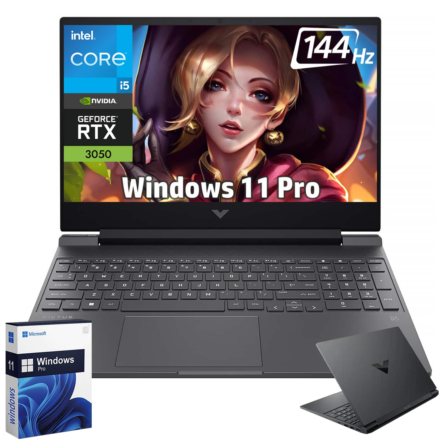 HP - Victus 15.6" Gaming Laptop - Intel Core i5-13420H, RTX 3050, 8GB RAM, 512GB SSD, Backlit Keyboard - Windows 11 Pro - Mica Silver