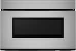 Front. Sharp - 24 In 1.2 CuFt Built-In Smart Microwave Drawer Oven with Easy Wave Open in Stainless Steel - Black.