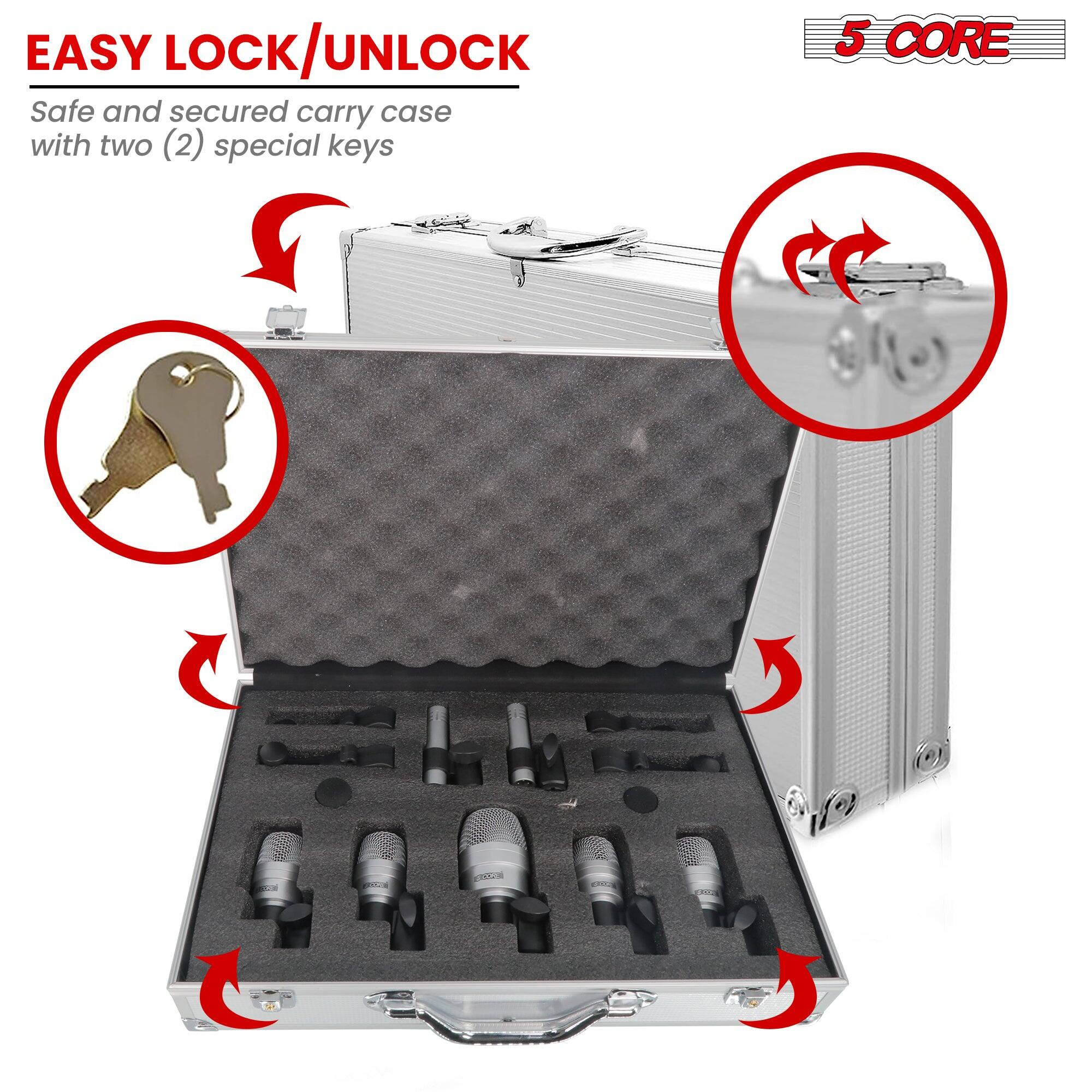EASY LOCK/UNLOCK  
Safe and secured carry case with two (2) special keys  

5 CORE
