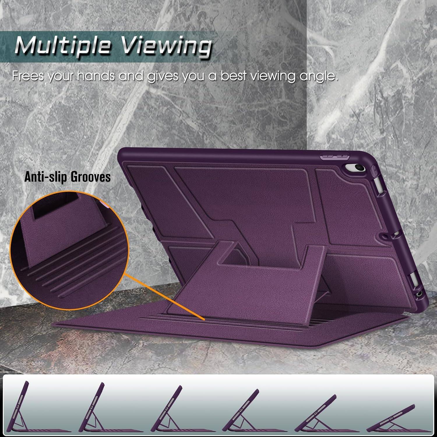 Multiple Viewing  
Frees your hands and gives you a best viewing angle.  

Anti-slip Grooves
