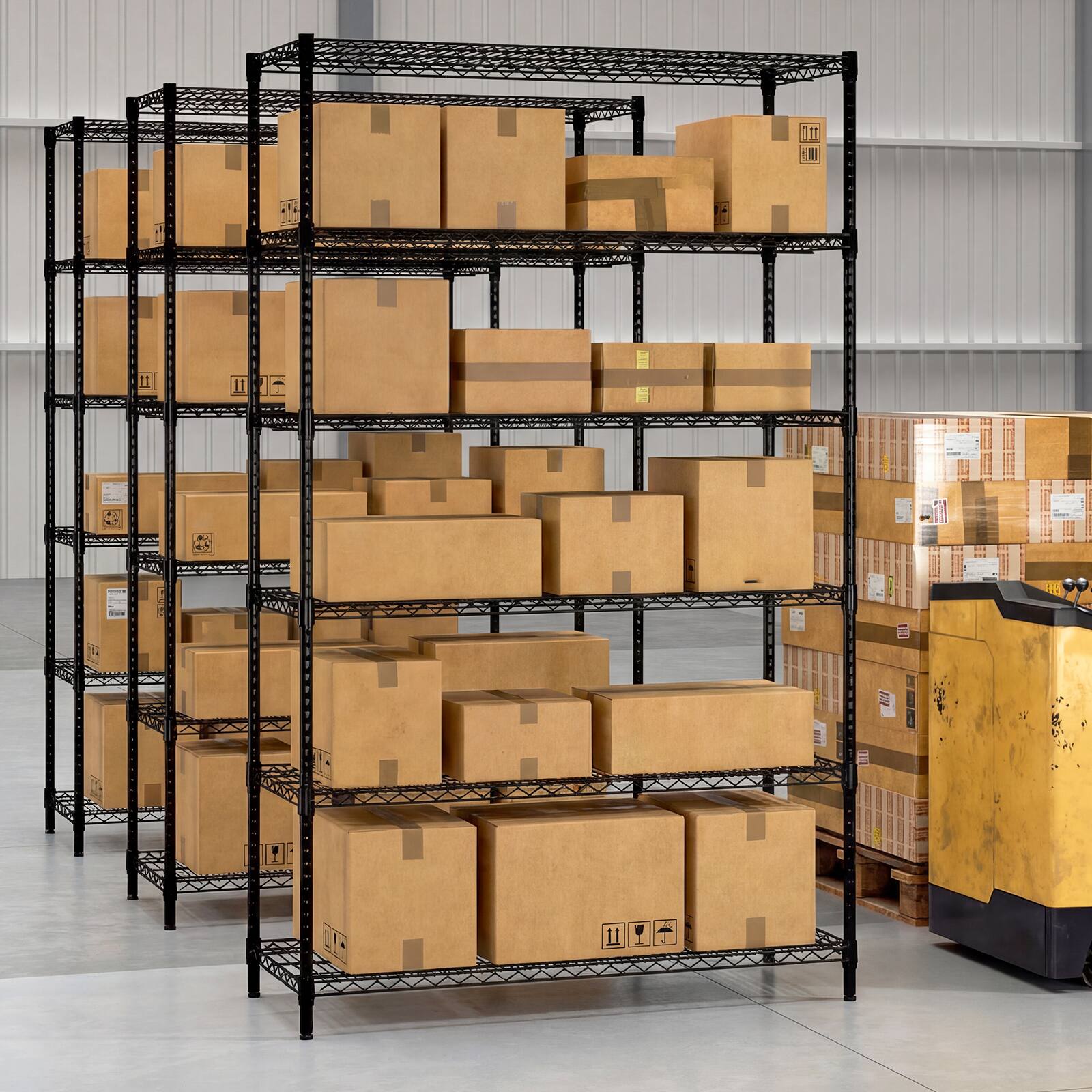 Alt View 7. Gymax - Gymax 6-Tier Metal Storage Shelving Unit w/V-Shaped Wire Rack for Home Kitchen Garage - Black.