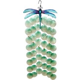 Bamboo Source Tropical Decor - Bamboo Source Blue Purple Dragonfly Metal and Capiz Outdoor Garden Wind Chime 11.5 x 27 Inch - Multicolor