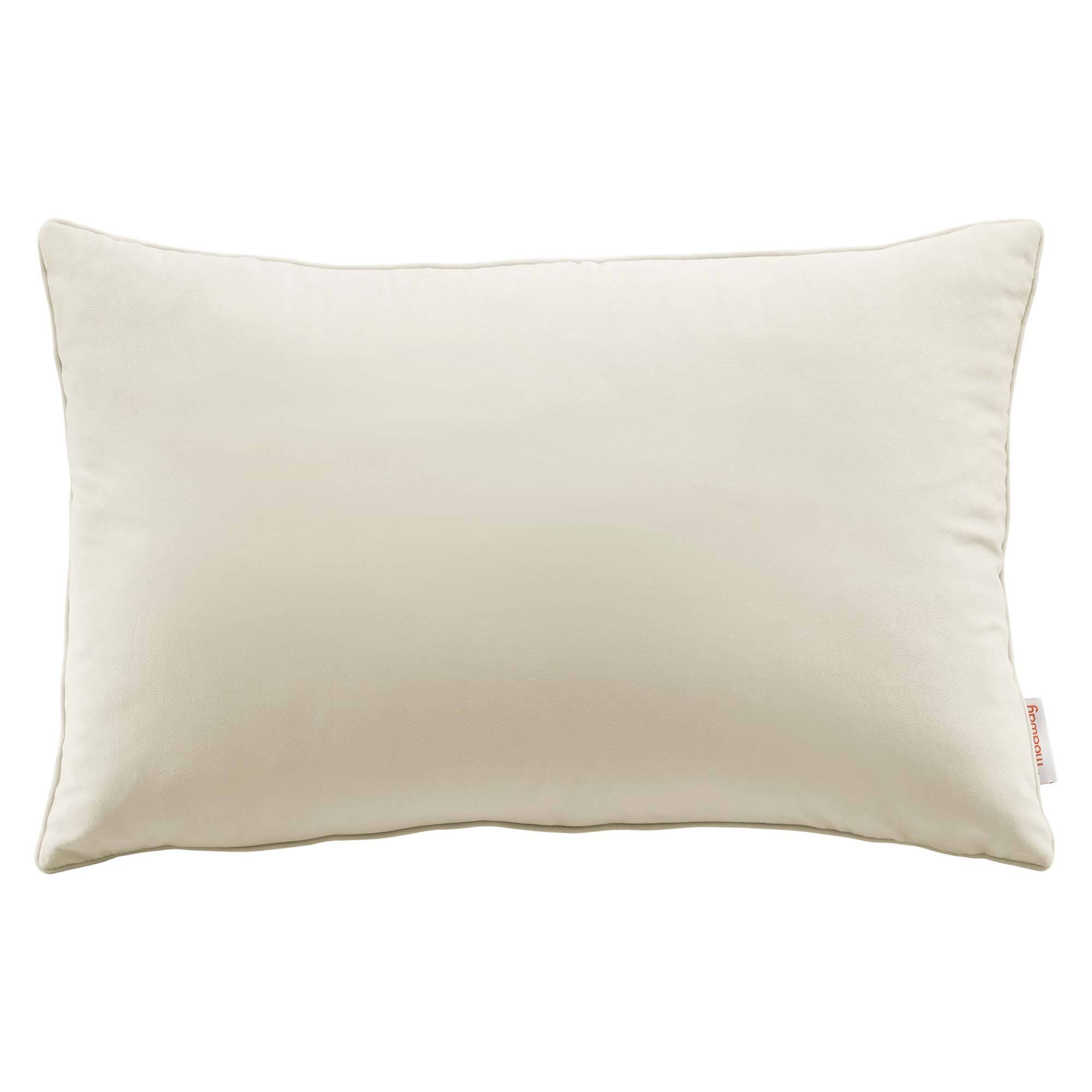 Angle. Modway - Enhance Lumbar Performance Velvet Throw Pillow - Ivory.