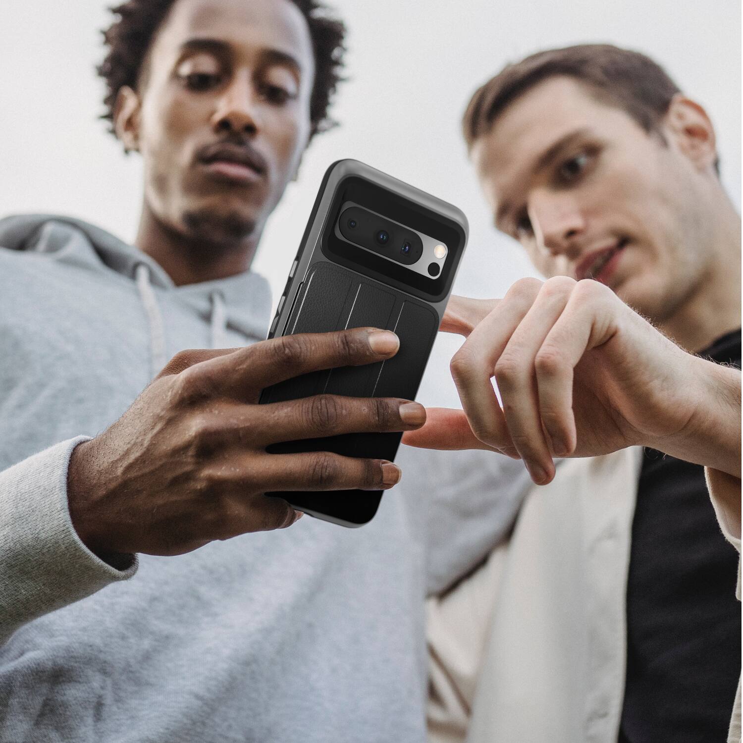 Alt View 4. Vena - vCommute Wallet Leather Case for Google Pixel 8 Pro Case with Flip Cover Card Slot Holder Kickstand - Black - Black.