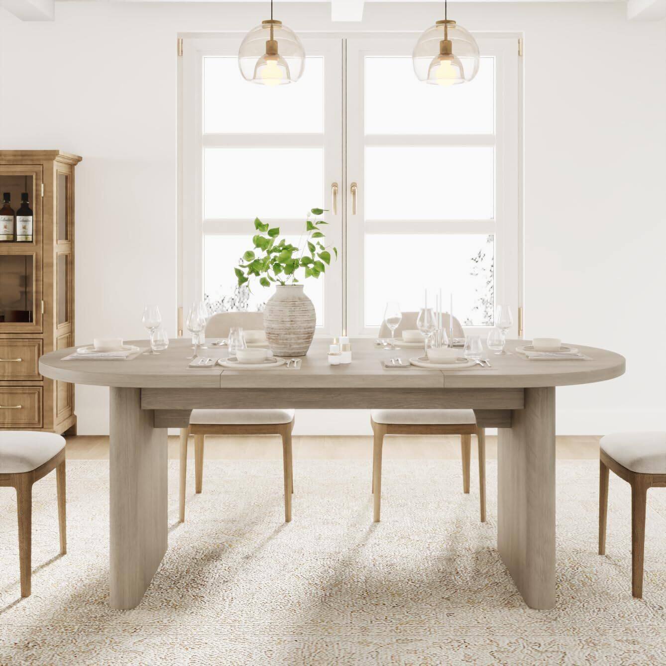 Alt View 3. Acekool - Kitchen Table 70 Oval Dining Table for 6 to 8 People Long Large Kitchen Table for Dining Room, Home Office, Living Room - Multiple colors.