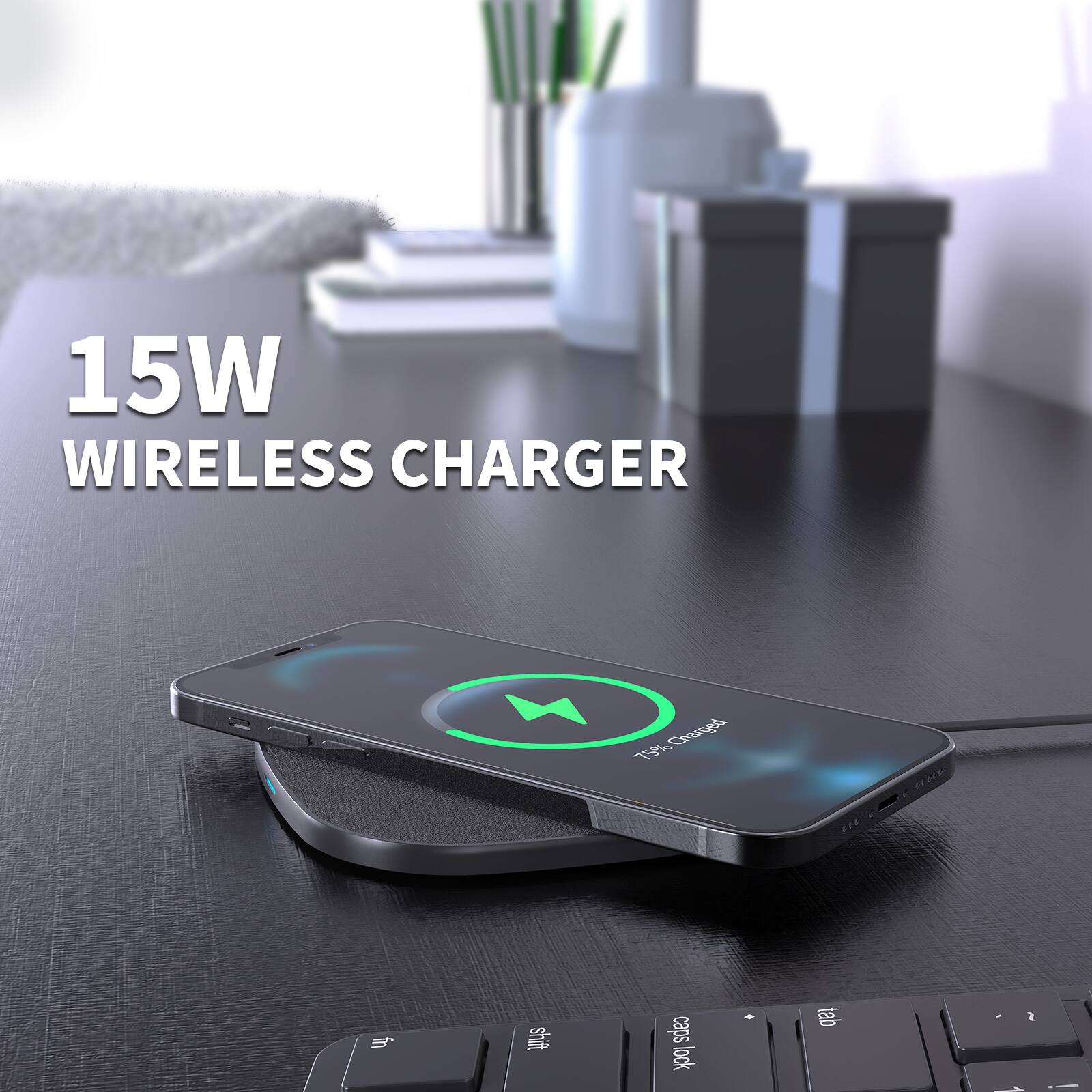 15W WIRELESS CHARGER

75% Charged