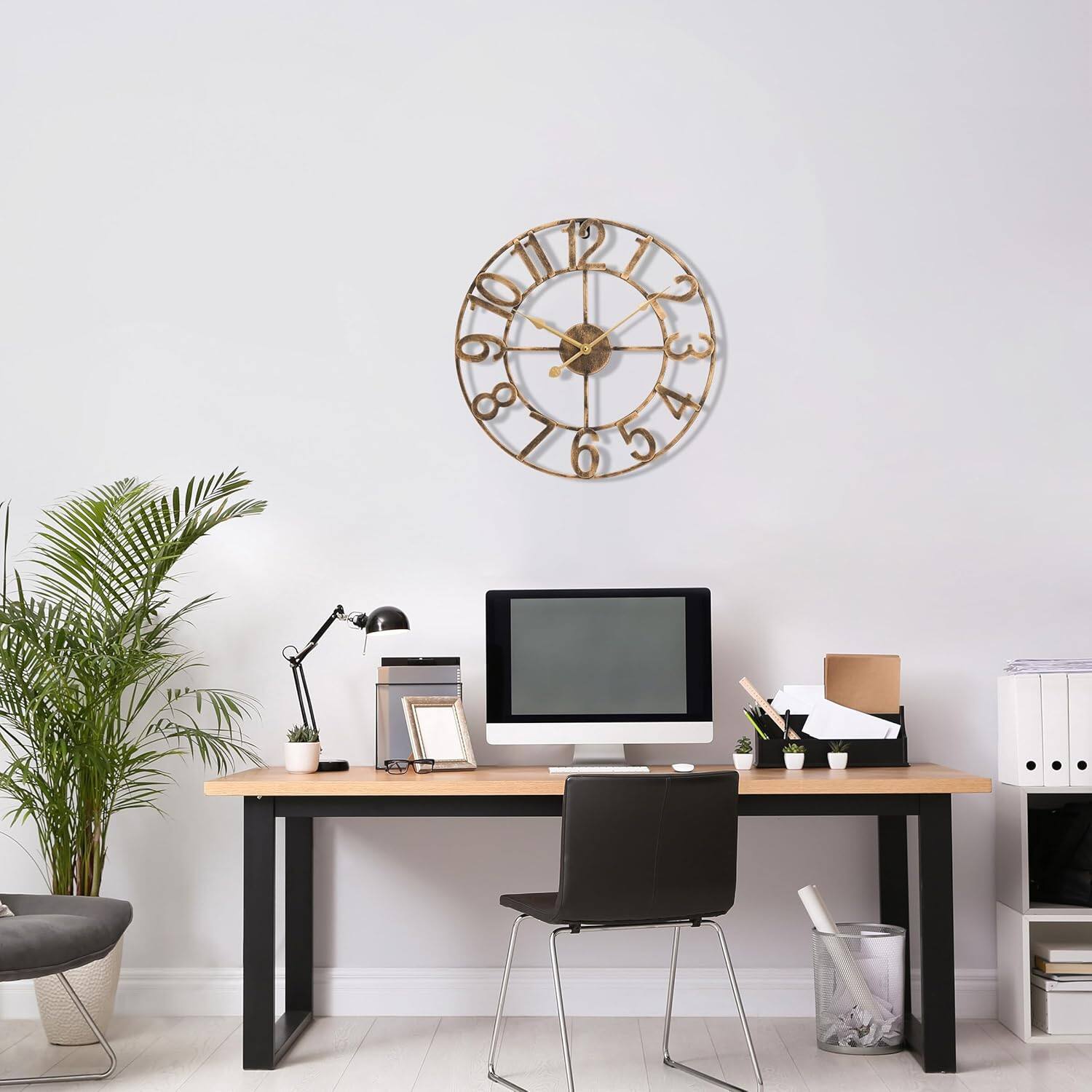 Alt View 1. Sorbus - Sorbus Large Wall Clock for Living Room Decor - Wall Clock for Kitchen - 16 inch-Battery Operated Analog Clock - Bronze.