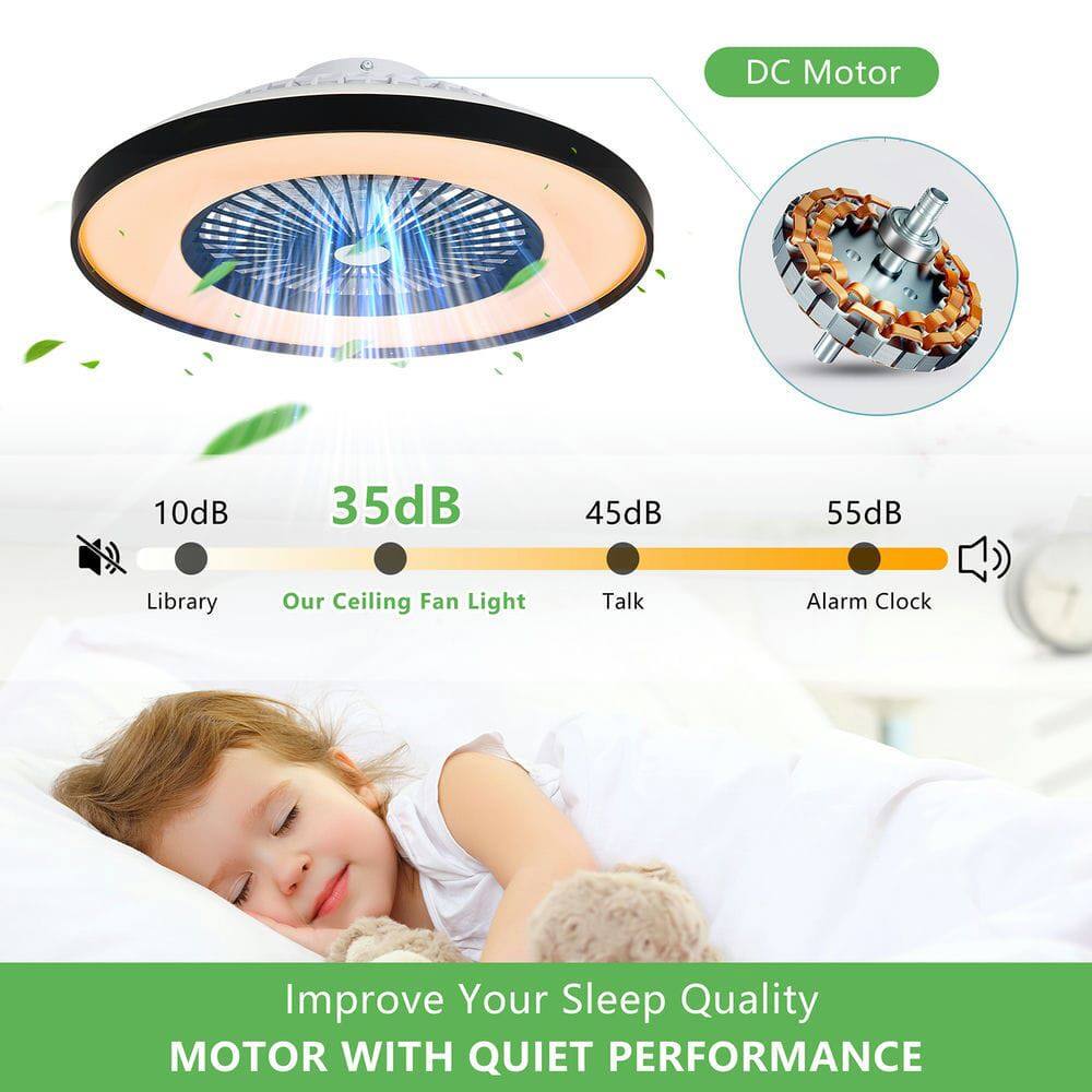 DC Motor

10dB Library  
35dB Our Ceiling Fan Light  
45dB Talk  
55dB Alarm Clock

Improve Your Sleep Quality  
MOTOR WITH QUIET PERFORMANCE