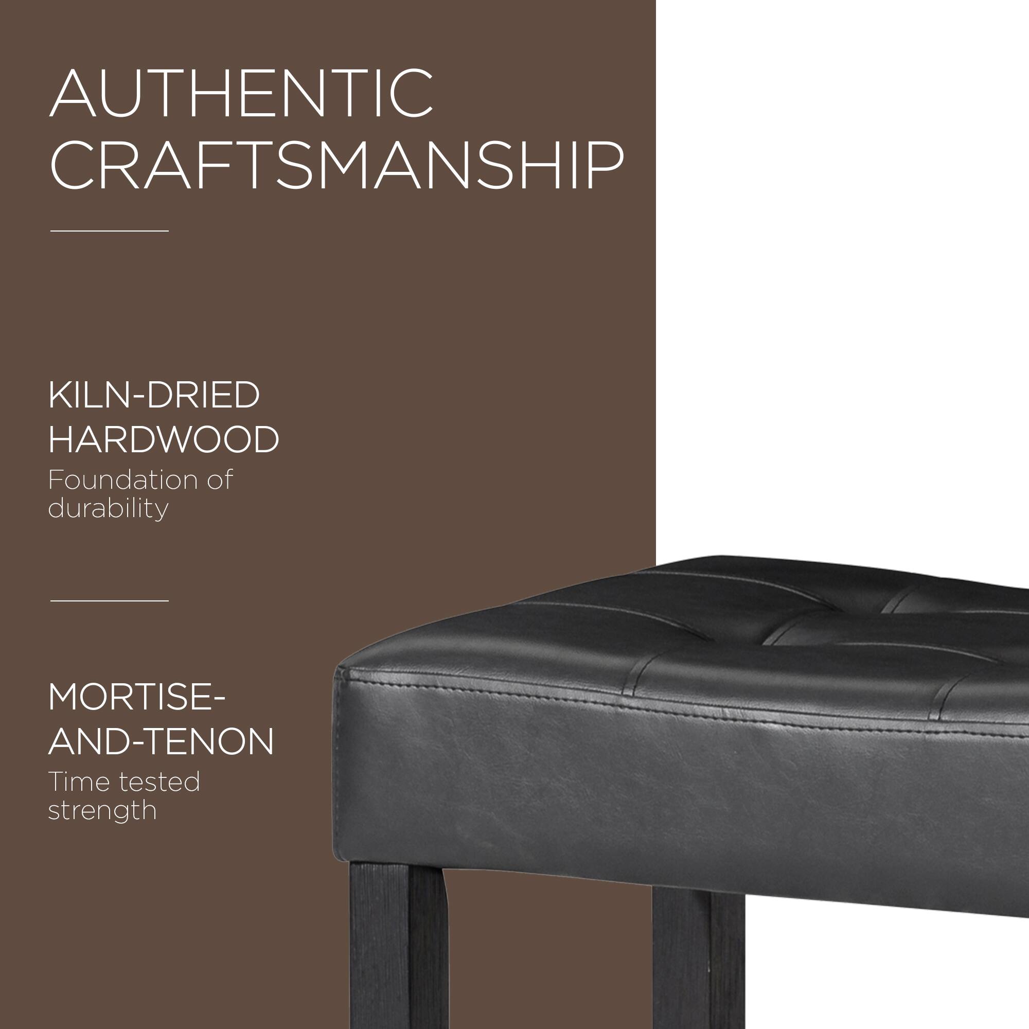 AUTHENTIC CRAFTSMANSHIP

KILN-DRIED HARDWOOD
Foundation of durability

MORTISE-AND-TENON
Time tested strength