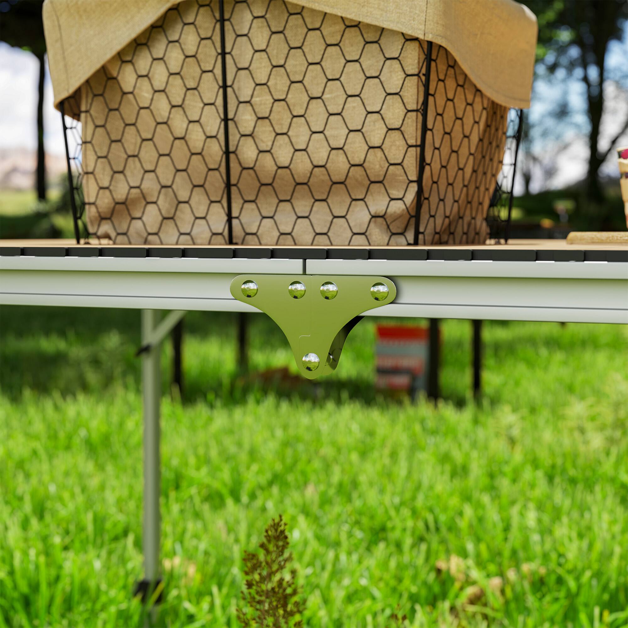 Alt View 8. Outsunny - Folding Camping Table, Adjustable Height Aluminum Table, Portable Camping Table for Picnic, Beach, BBQ - Brown.