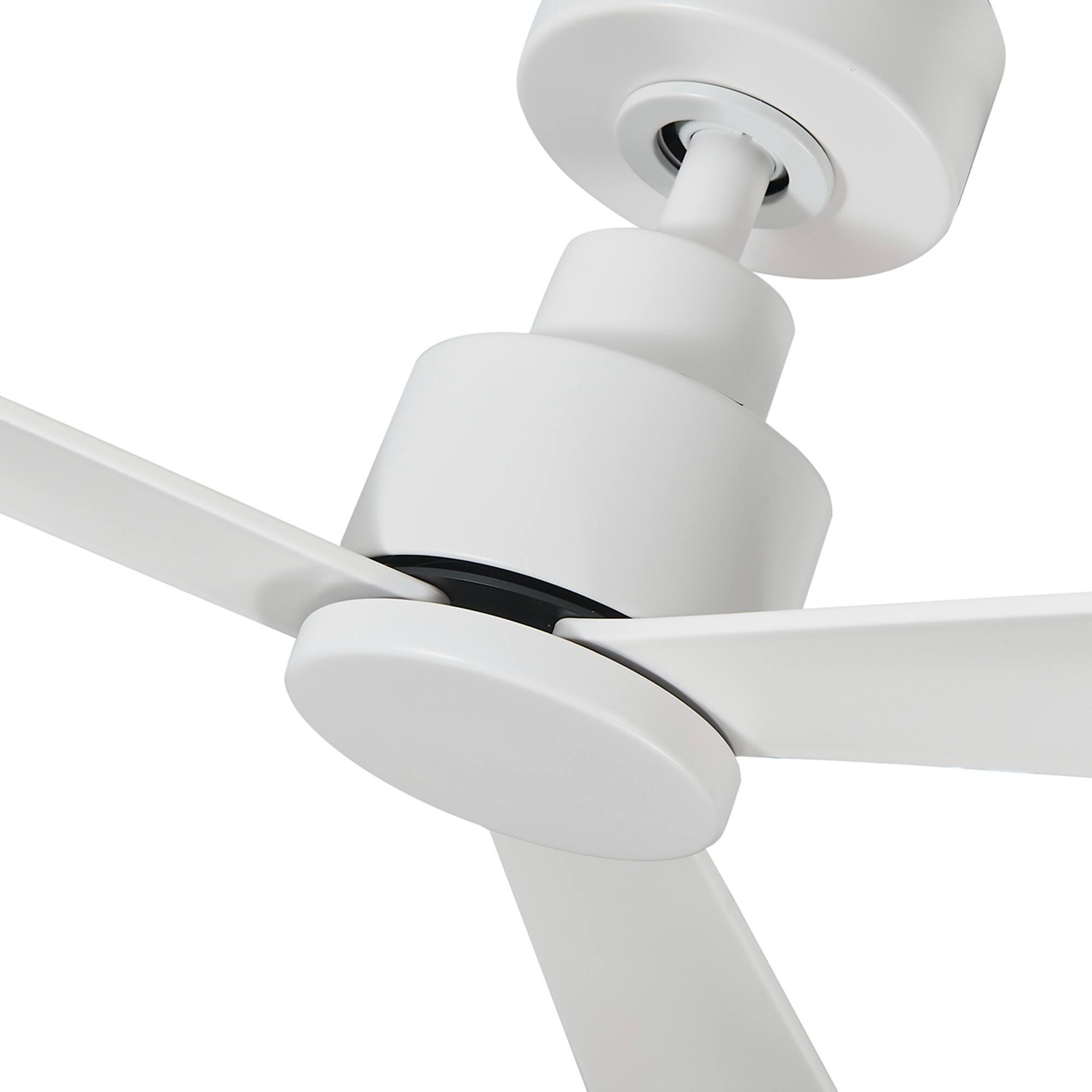 Alt View 5. Parrot Uncle - 52" Modern 3-Blade Ceiling Fan with Reversible DC Motor, 6-Speed, Remote Control, No Light - White.