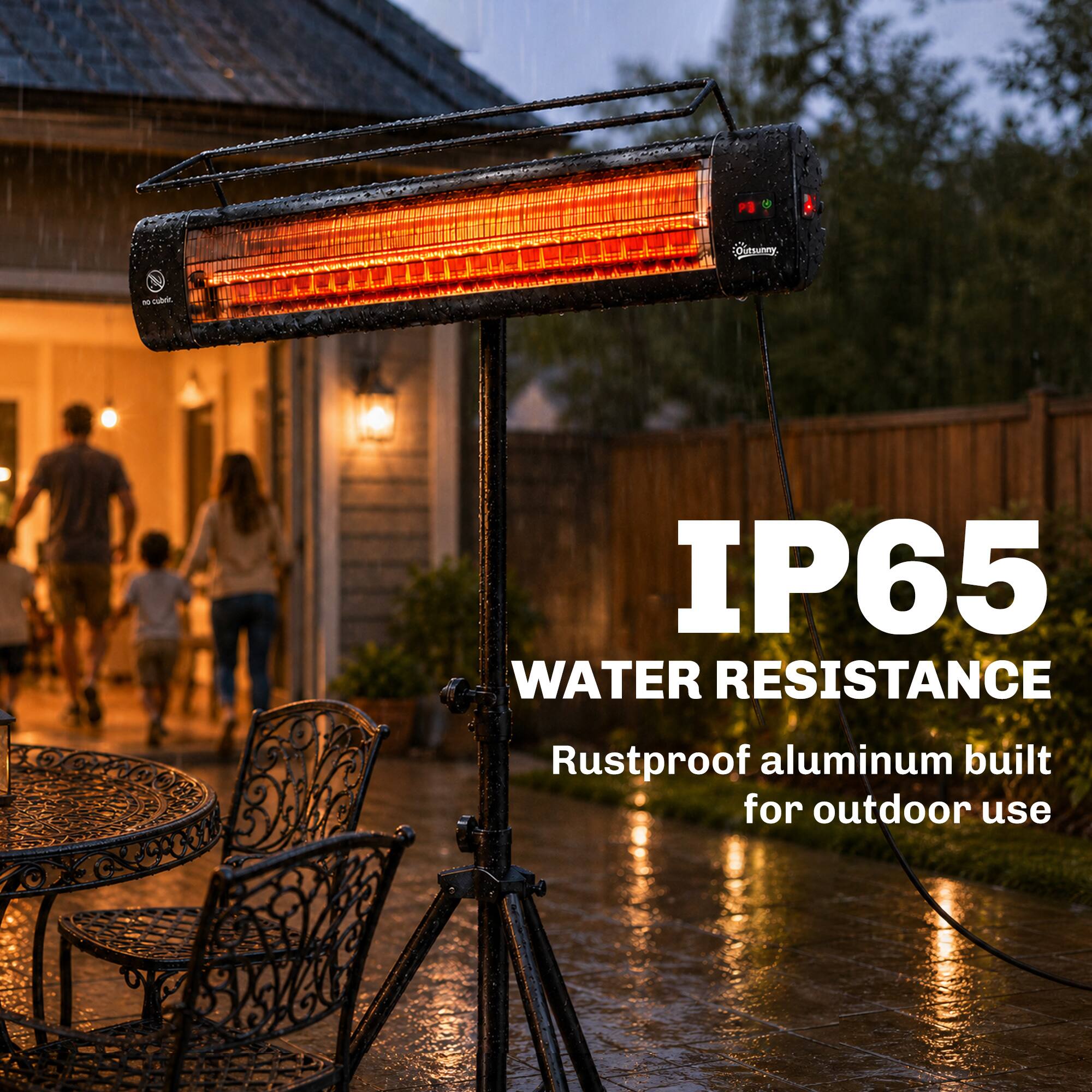 B N clubrie  
Outsunny.  
IP65 WATER RESISTANCE  
Rustproof aluminum built for outdoor use