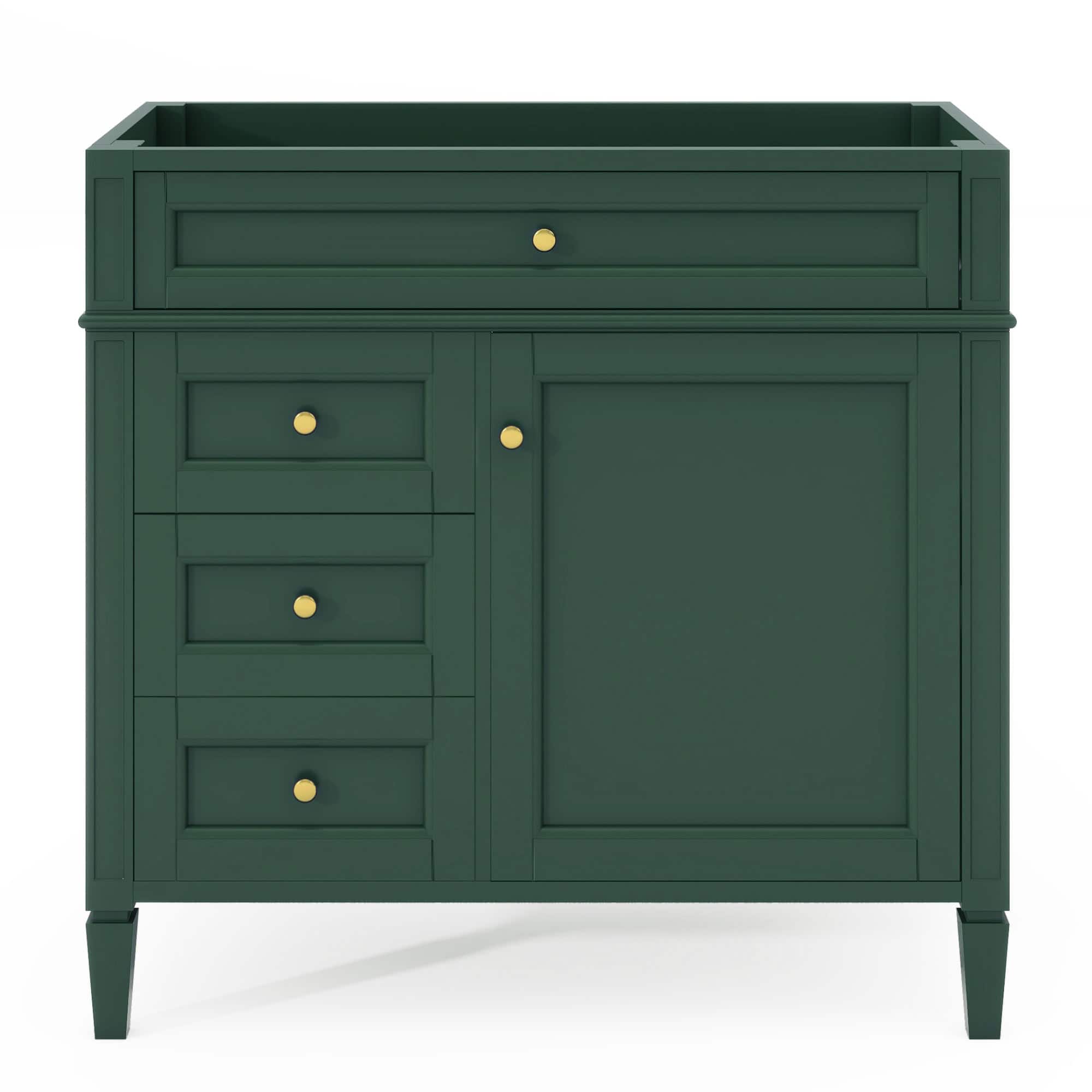 Boyel Living - 36 Inch Modern Bathroom Vanity Cabinet Without Sink Solid Wood Frame - Green
