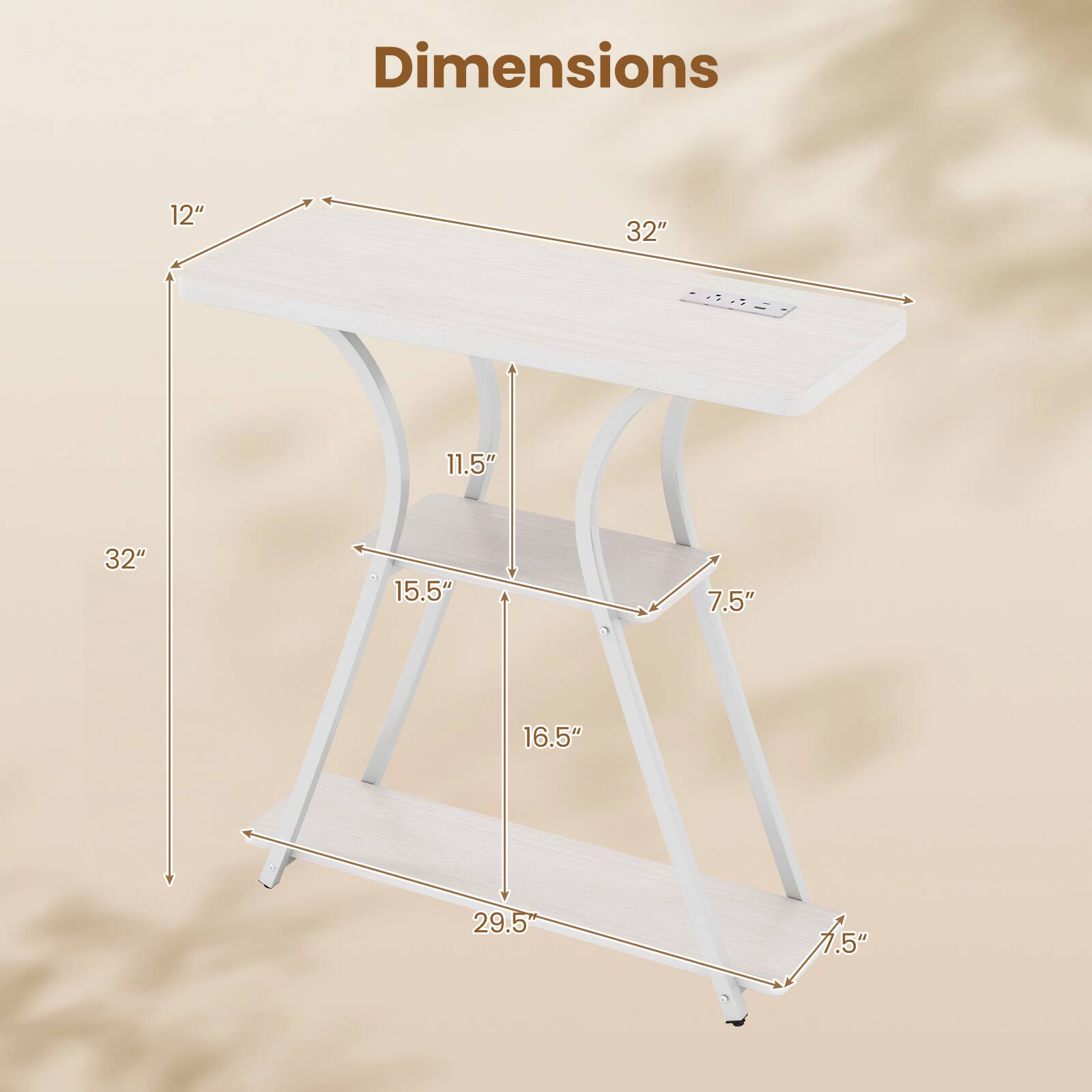Dimensions: 12" x 32" x 11.5" x 32" x 15.5" x 7.5" x 16.5" x 29.5" x 1.5"