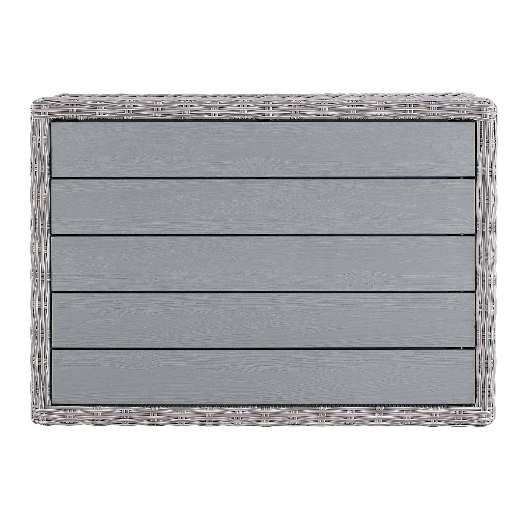 Alt View 6. Modway - Conway 45" Outdoor Patio Wicker Rattan Coffee Table by Modway - Light Gray.