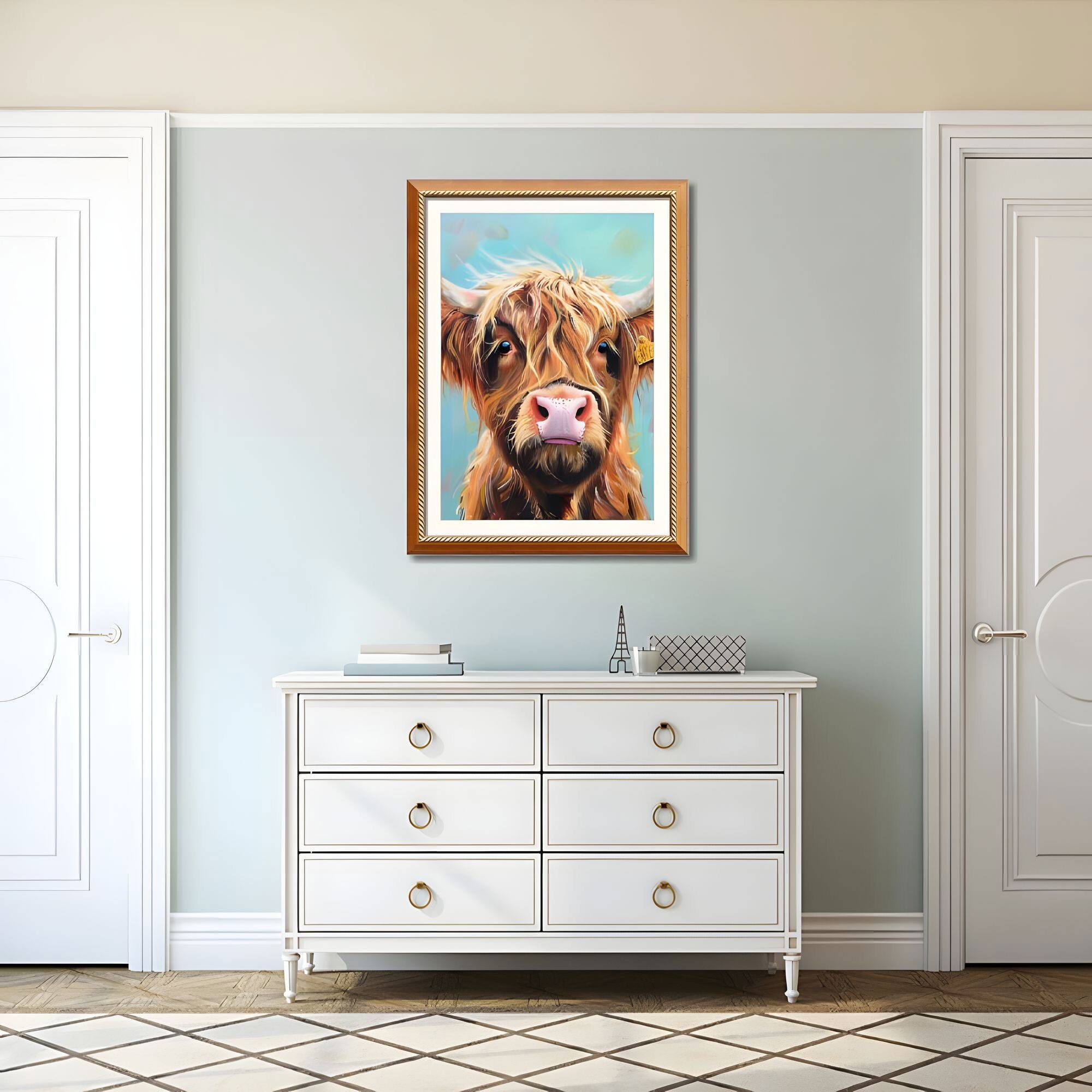 Alt View 4. APRILSOUL - Set of Colorful Heart Graffiti Framed Wall Art Replaceable Canvas Solid Wood Frames Modern Decor Kids Room Living Room - Blue.