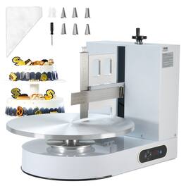 VEVOR - Cake Decorating Machine, Cake Cream Spreading Coating Smearing Machine, Low Noise Cake Frosting Machine - White