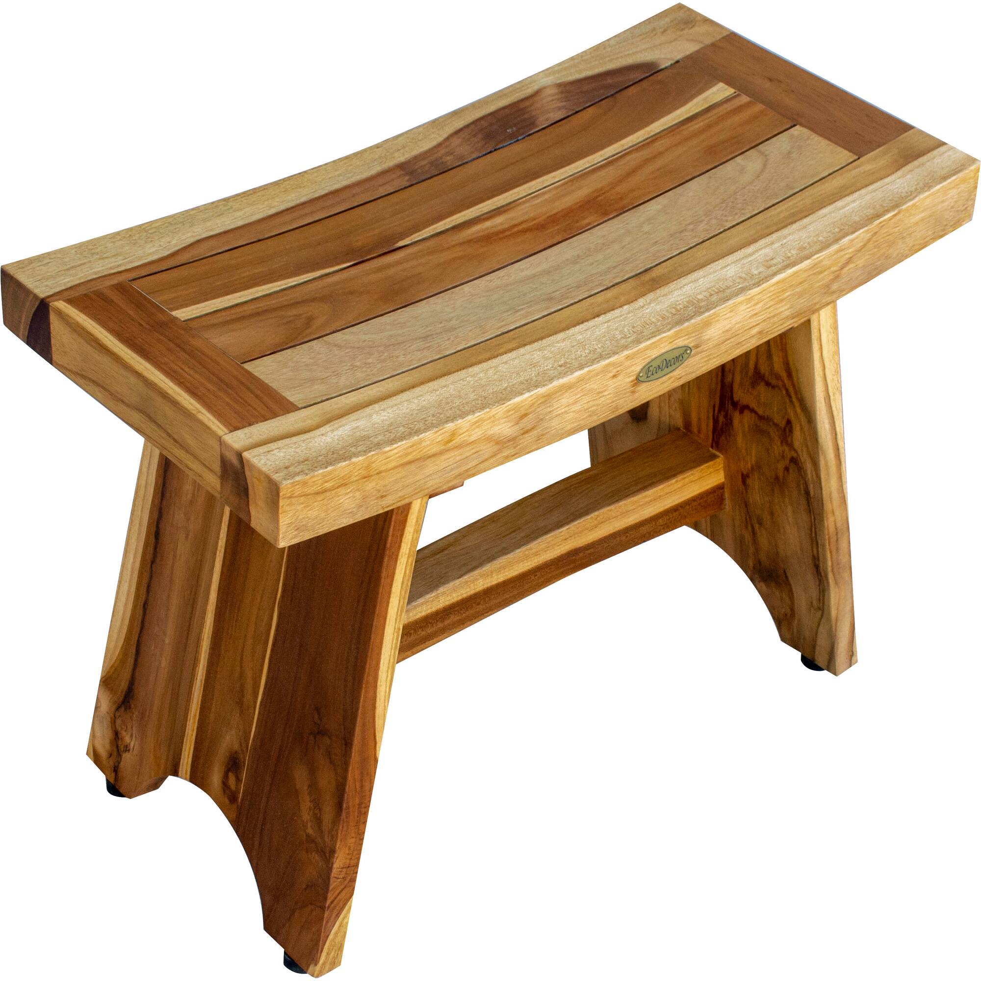 Left. EcoDecors - EcoDecors EarthyTeak Serenity 24" Eastern Style Shower Bench - EarthyTeak.