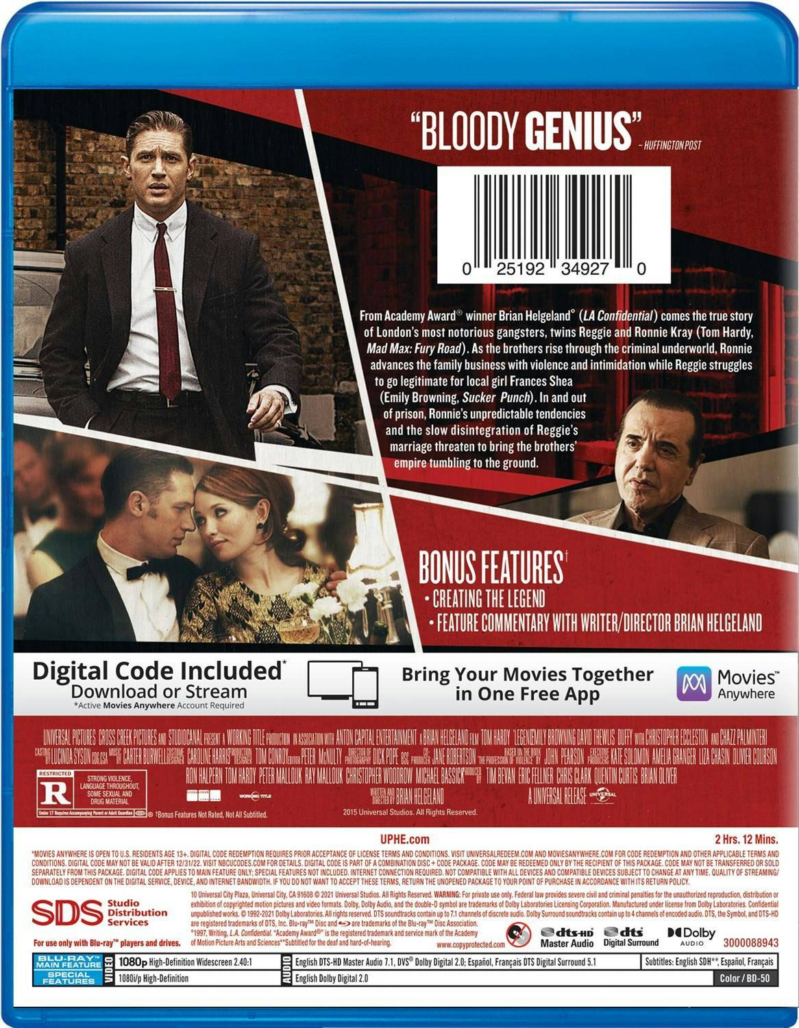 Back. Legend (Blu-ray + Digital HD) [Blu-ray].