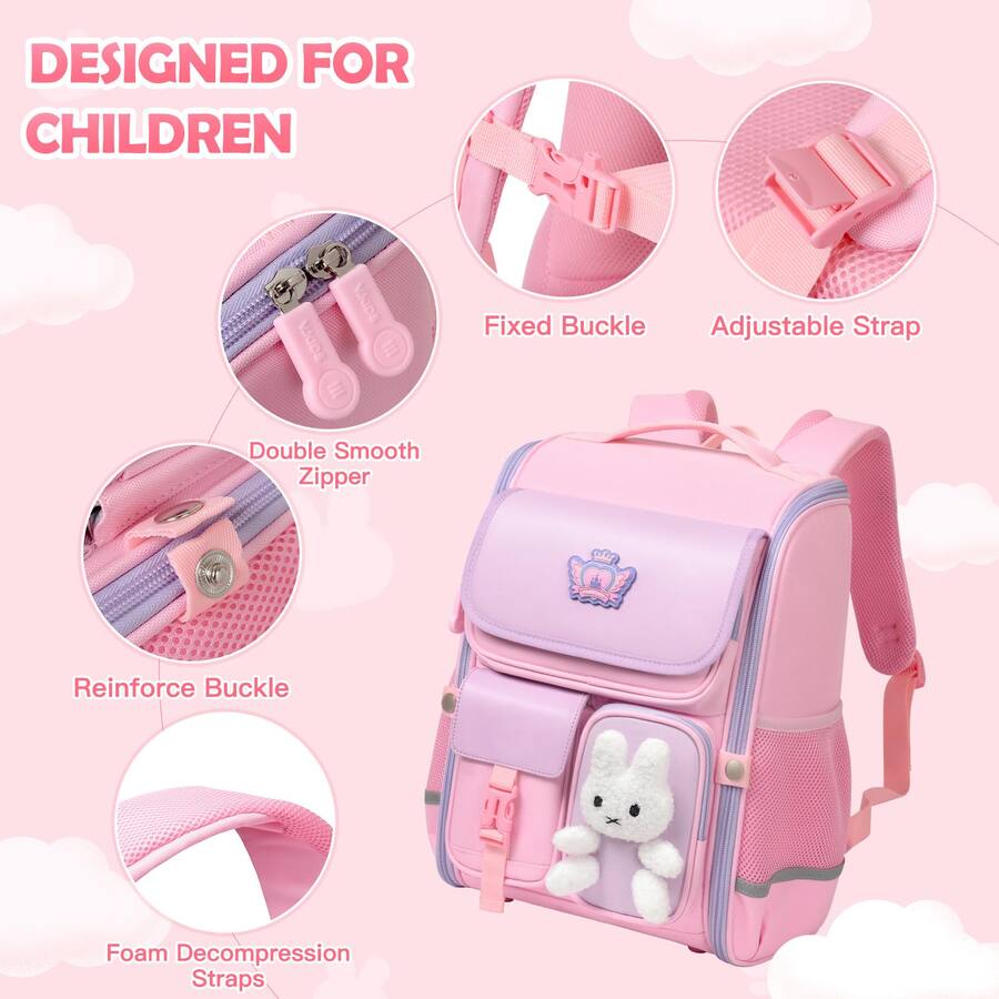Pacoar Cade Backpack For School Elementary Primary Pink Large Capacity ...