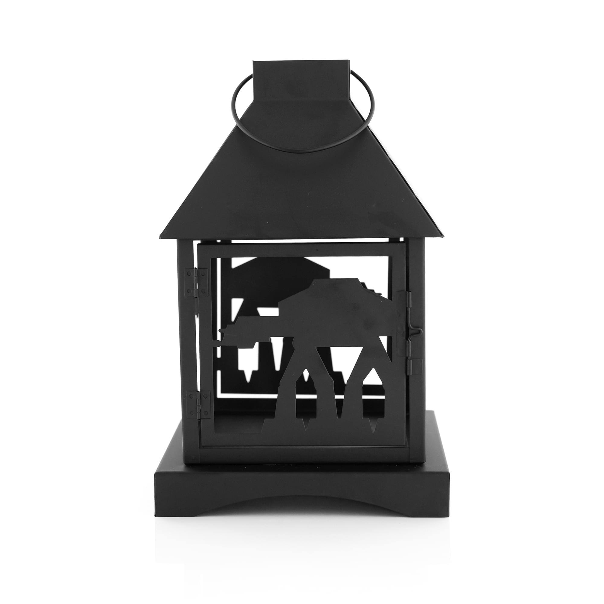 Alt View 1. Star Wars - Star Wars Black Stamped Lantern | Imperial AT-AT Walker | 12 Inches Tall - Black.