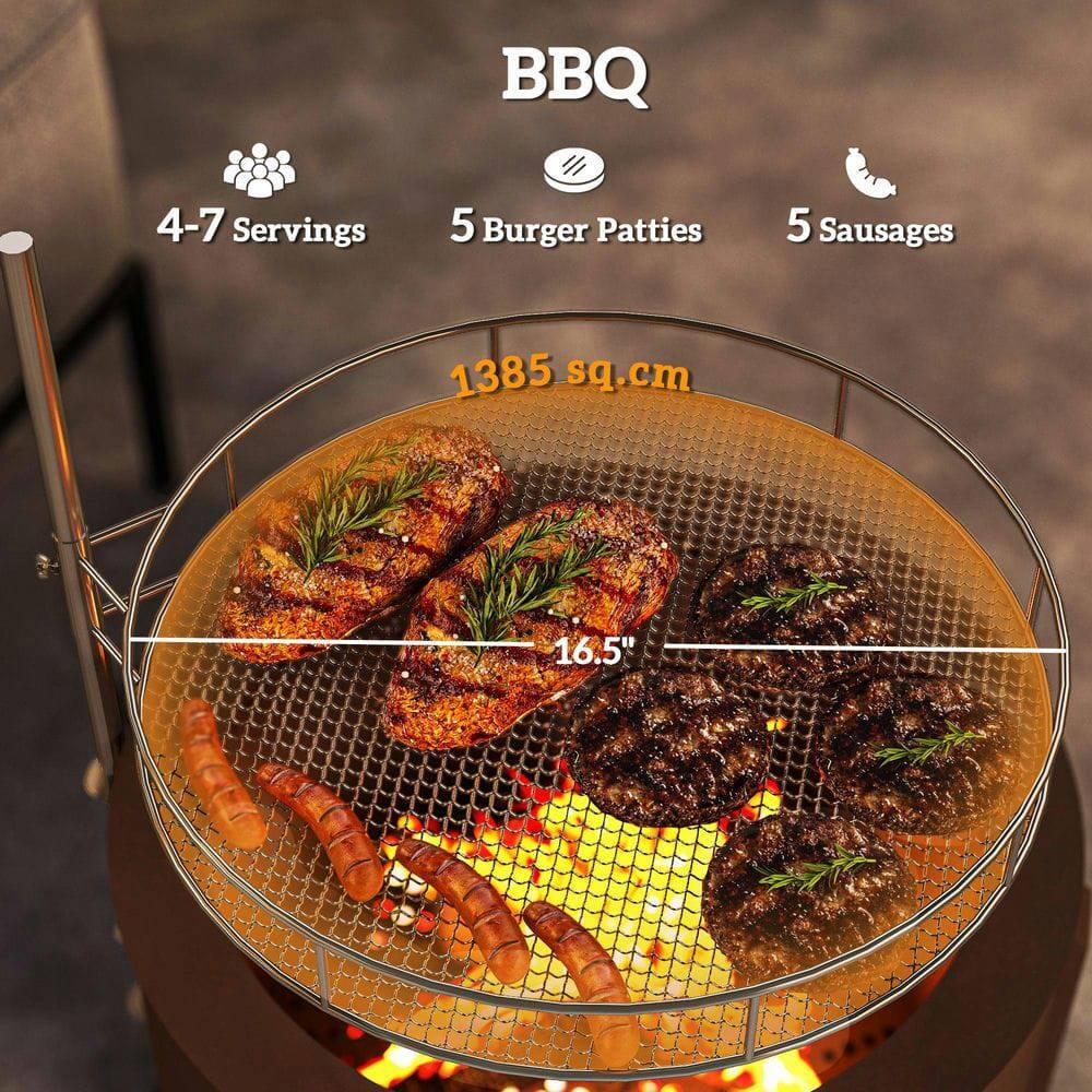 BBQ

4-7 Servings

5 Burger Patties

5 Sausages

1385 sq.cm

16.5"