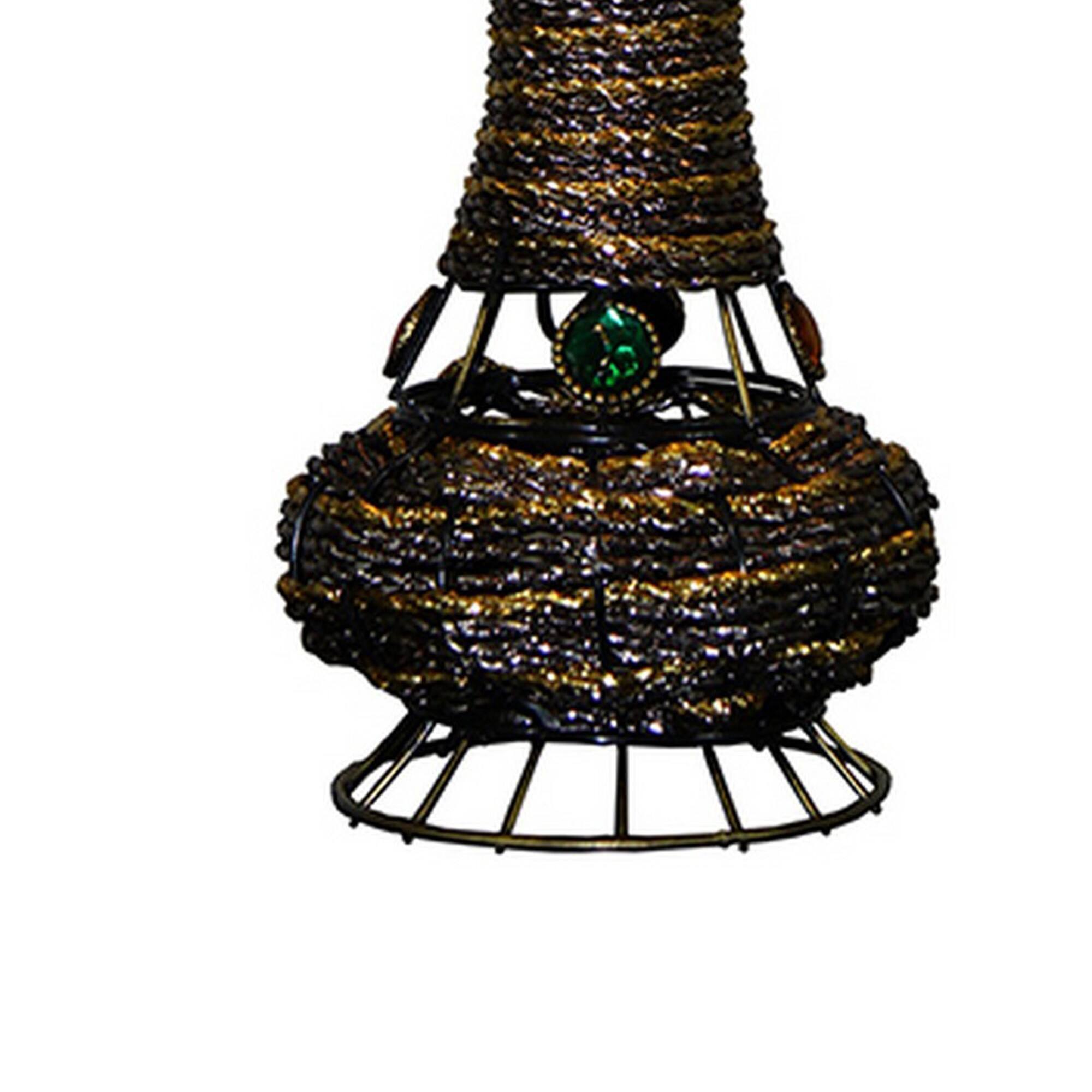 Back. Manhattan Lane - Tree Table Lamp with Aluminum Wire and Multiple LED - White.