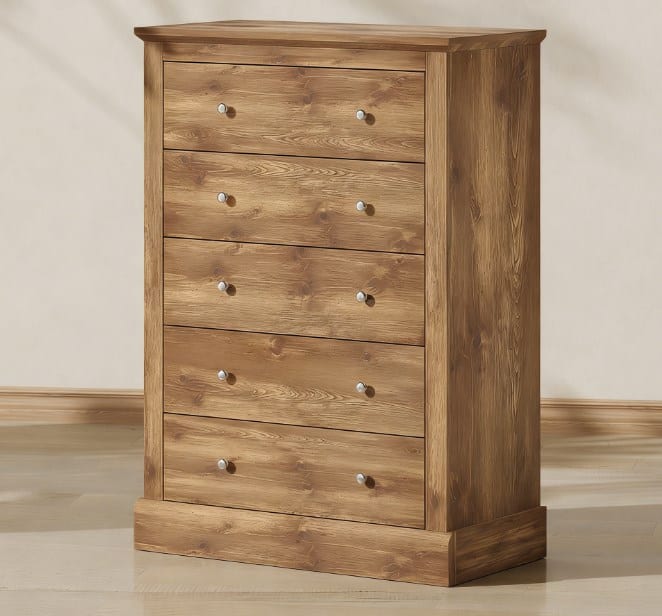 Forest'nSky - 5 drawer 31.1 in. Wide Chest of Drawers for Living Room - Brown